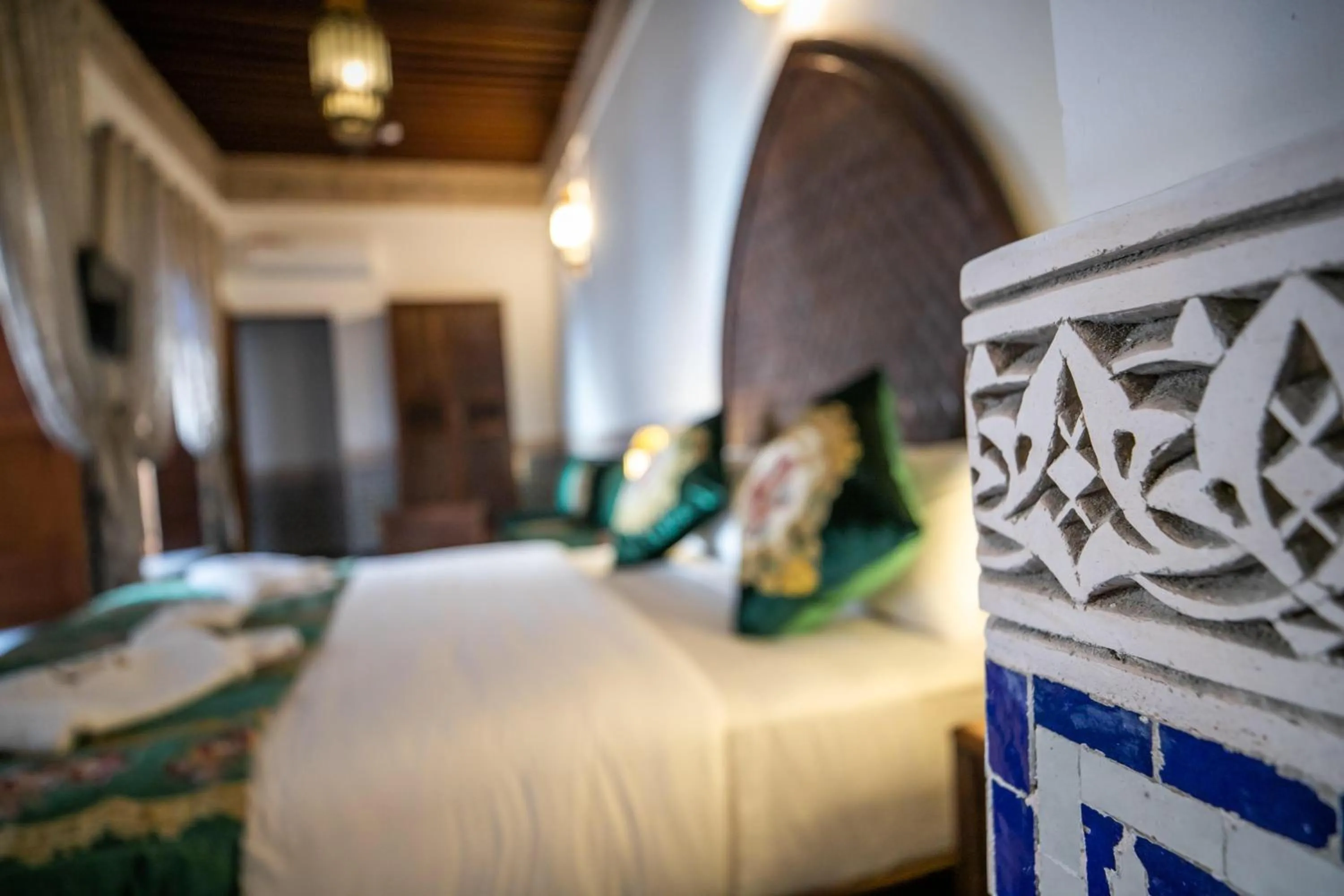 Bed in Riad Sidrat Fes