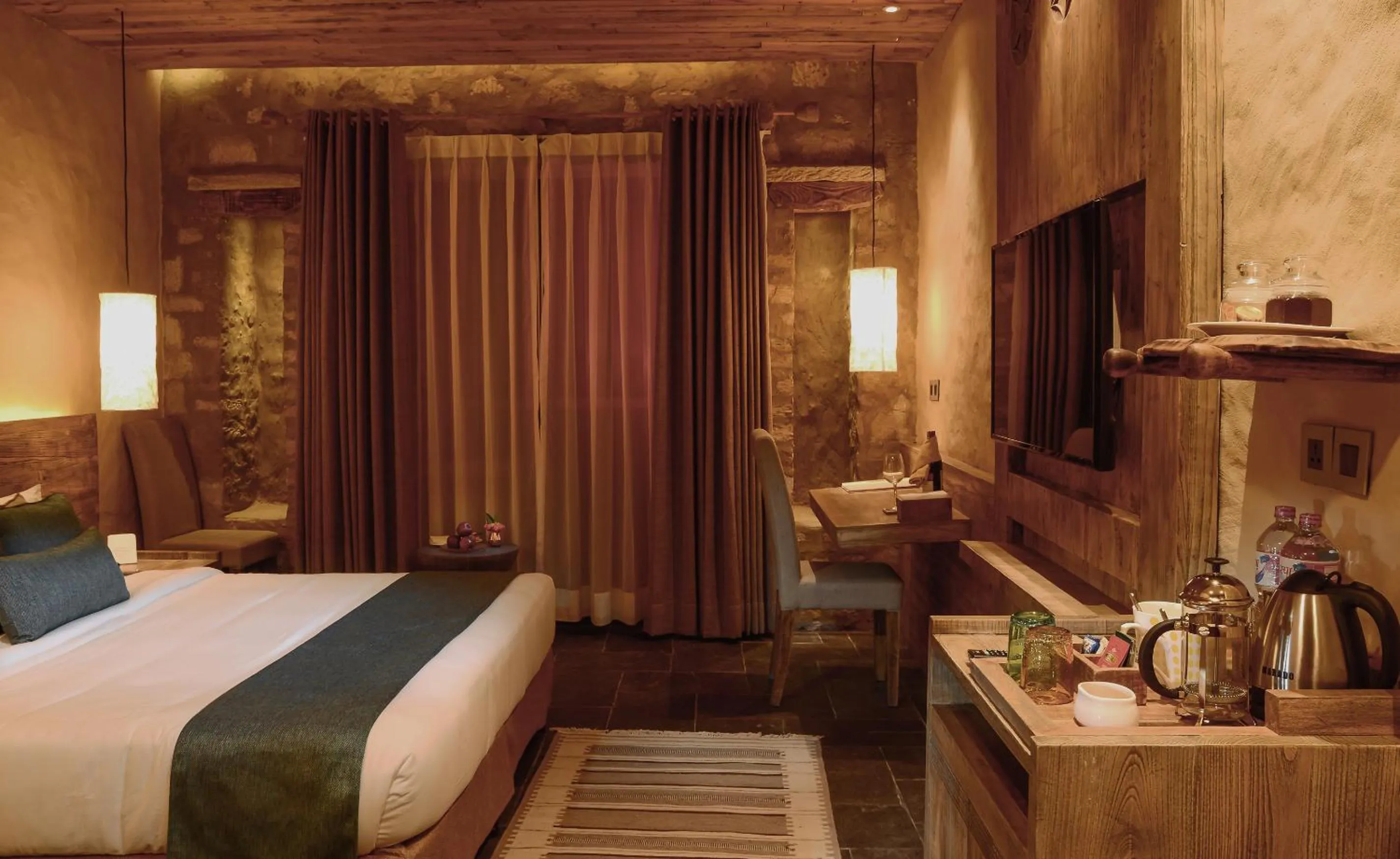 Photo of the whole room, Bed in Sarangkot Mountain Lodge