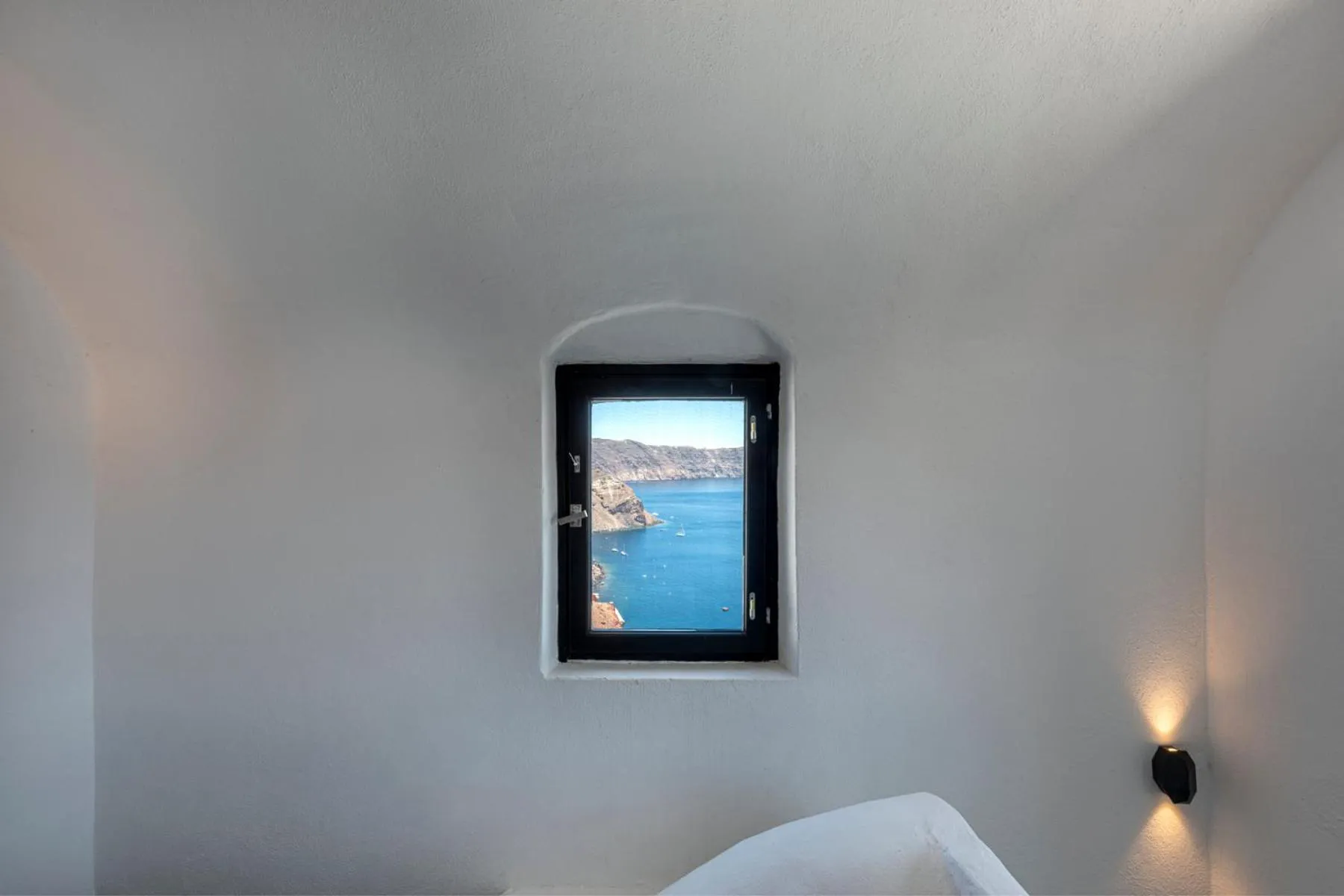 View (from property/room), Bed in Pearl of Caldera Oia - Boutique Hotel by Pearl Hotel Collection