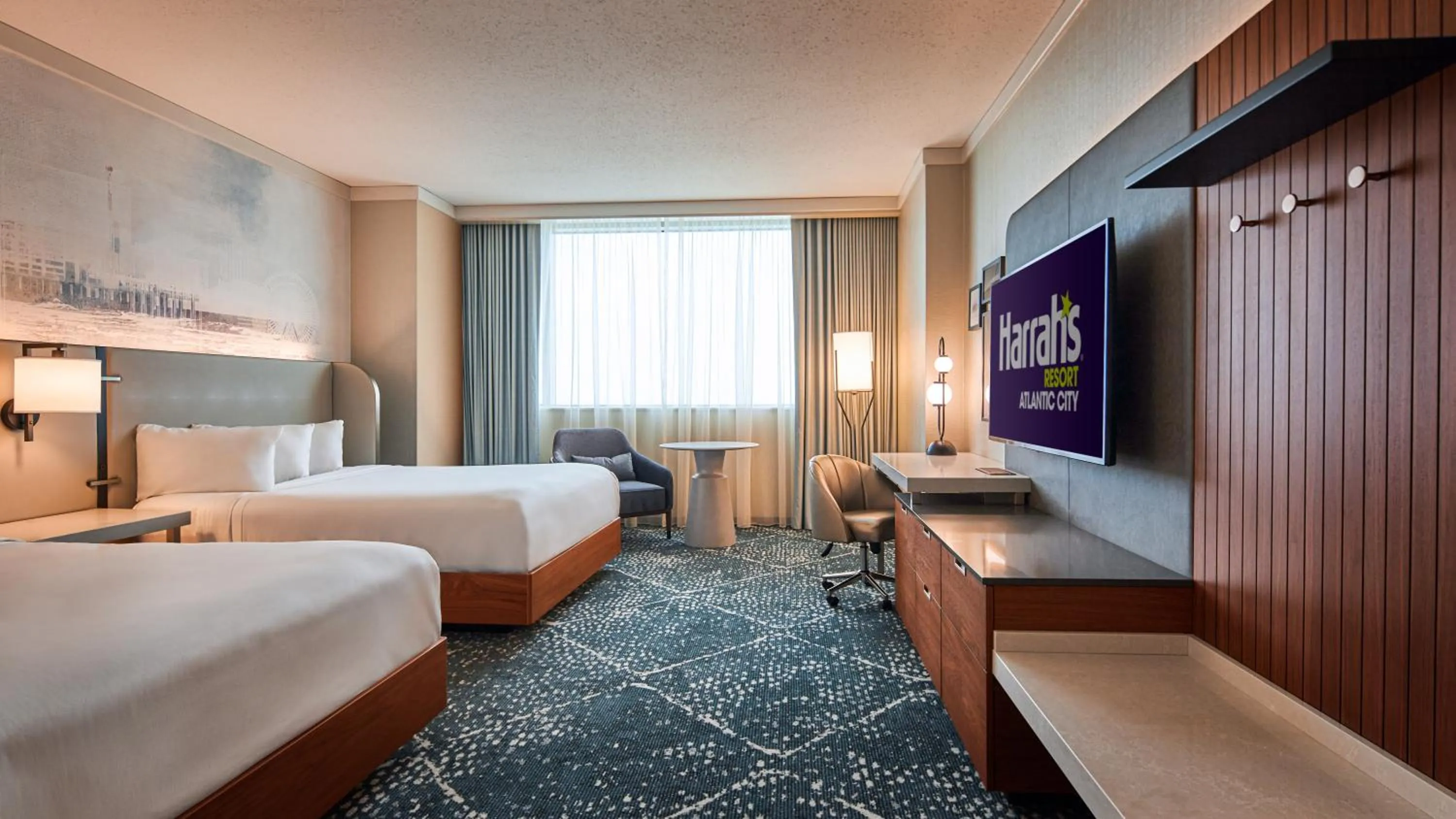 Bedroom, Bed in Harrah's Resort Atlantic City, A Caesars Destination