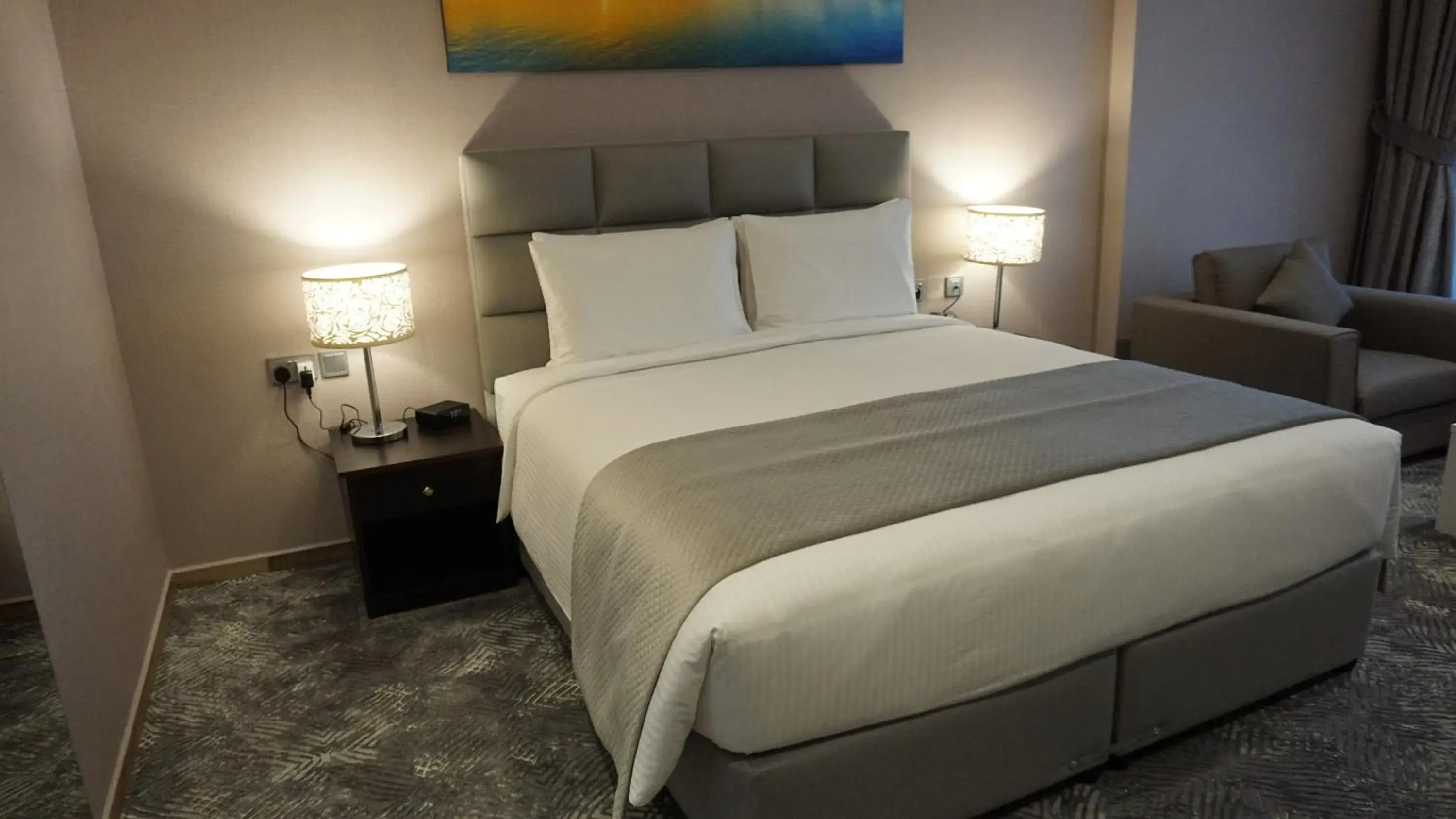 Deluxe King Room with Courtyard View in Al Kout Beach Hotel Deluxe King Room with Courtyard View in Al Kout Beach Hotel