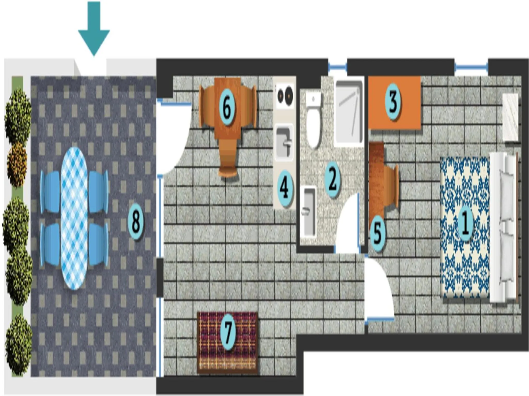 Photo of the whole room in Erato Apartments