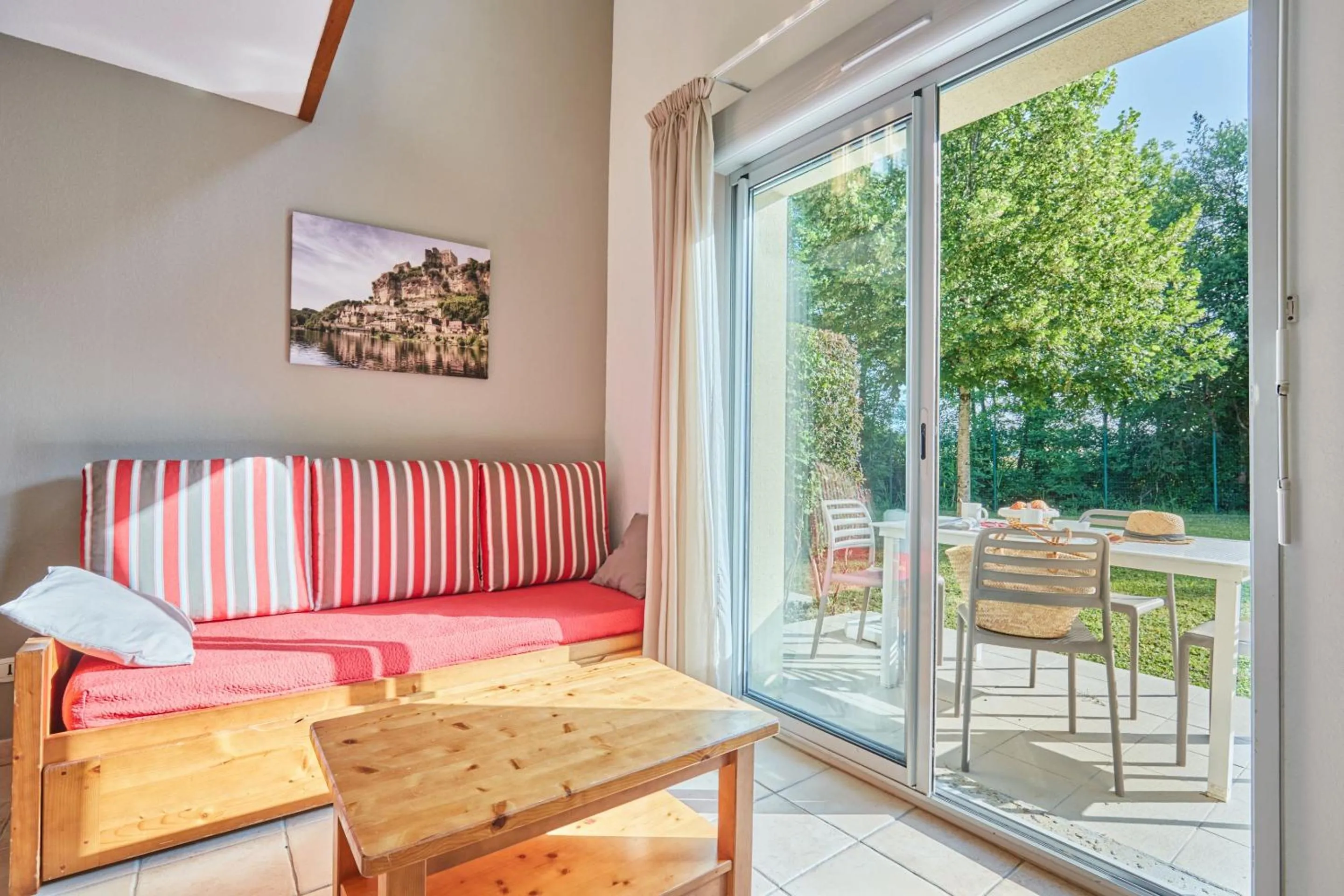 Seating area in Résidence Odalys Le Hameau du Moulin