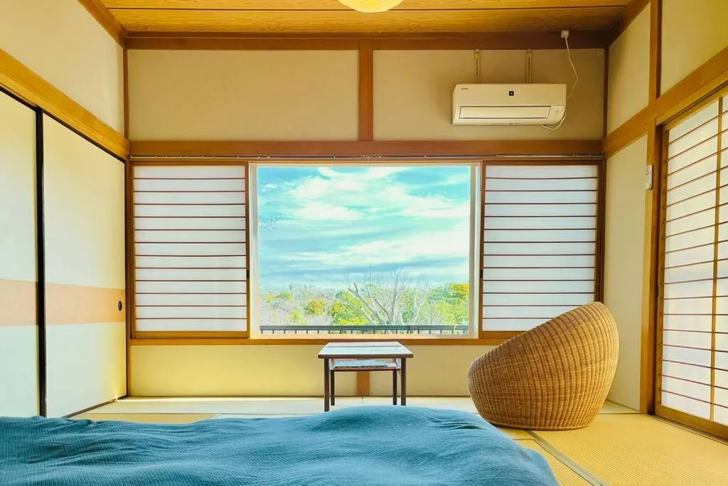 Bedroom, Bed in Cozy Villa with Hot springs and Nature