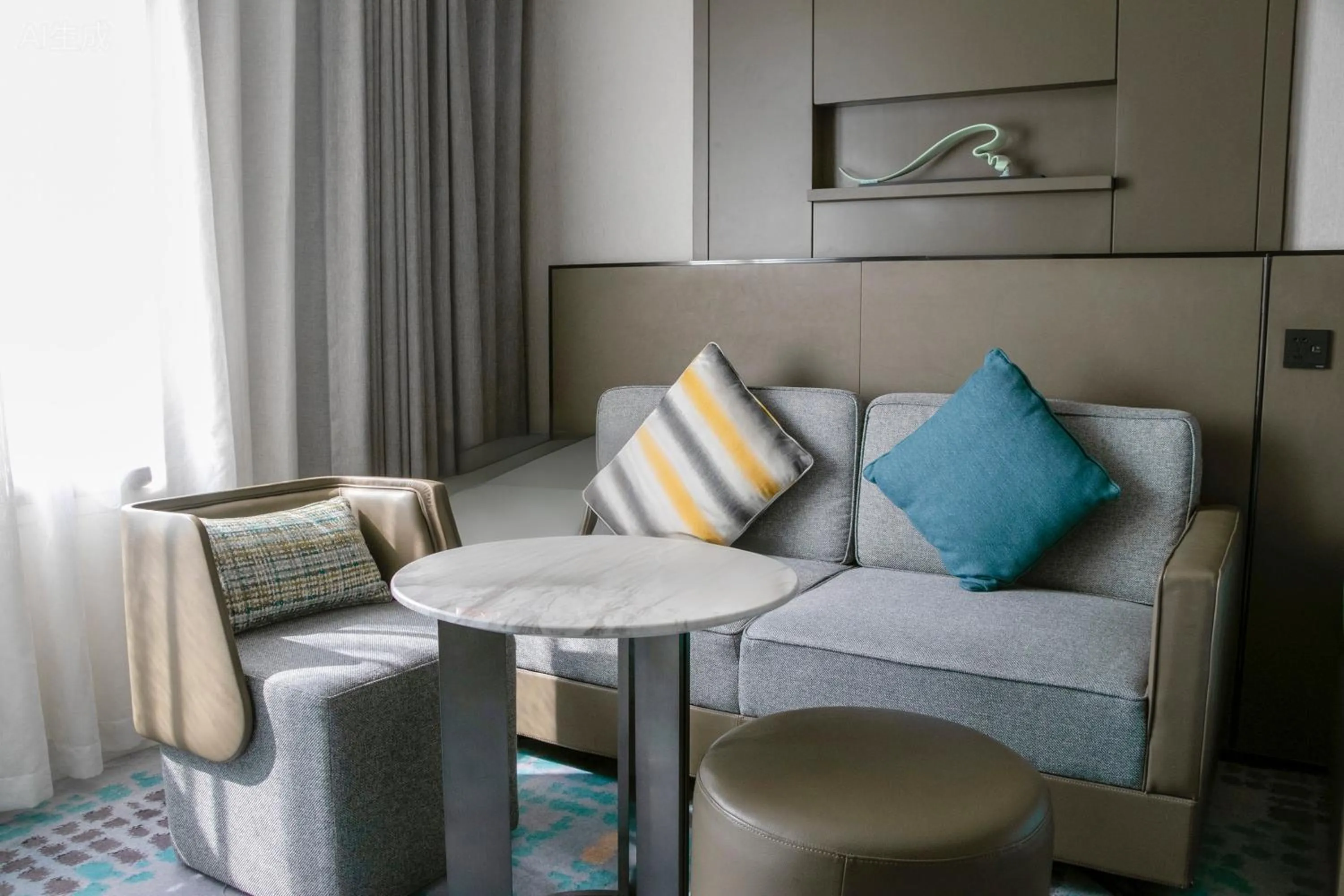 Seating area in Crowne Plaza Wuhan Development Zone by IHG