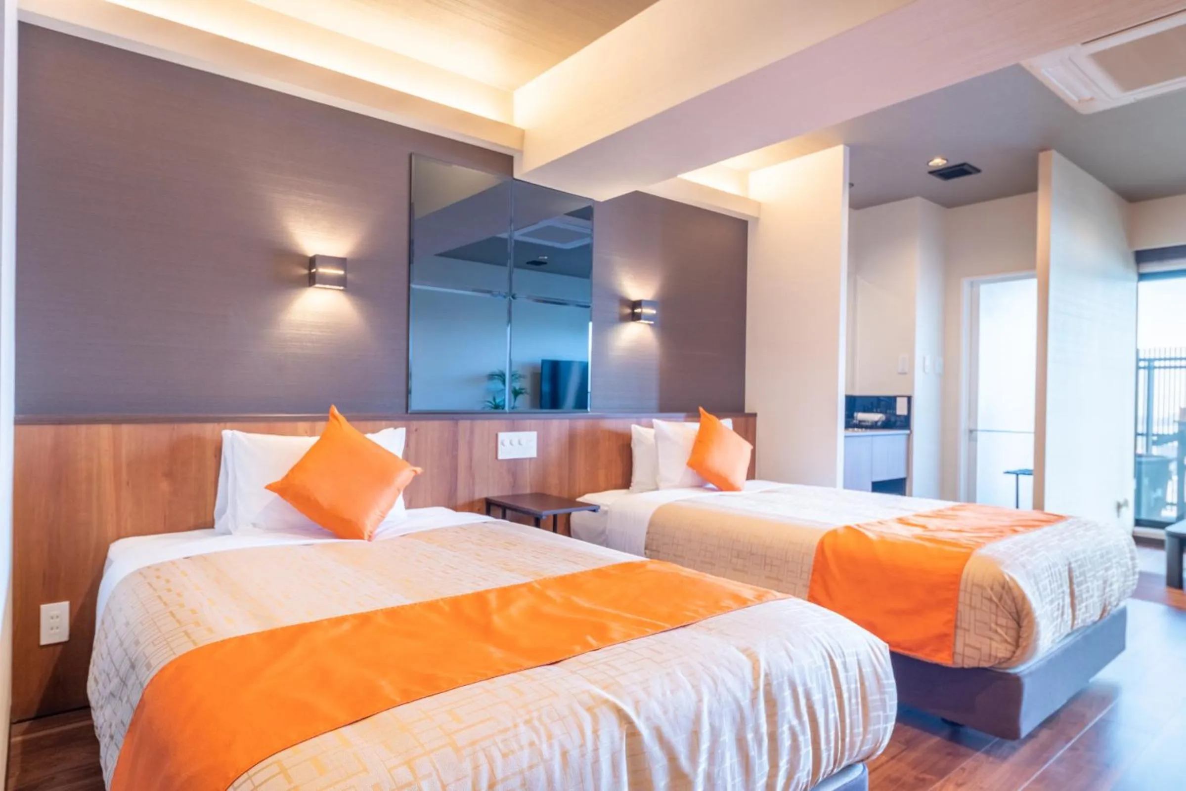 Bed in LiVEMAX RESORT Miyahama Ocean View