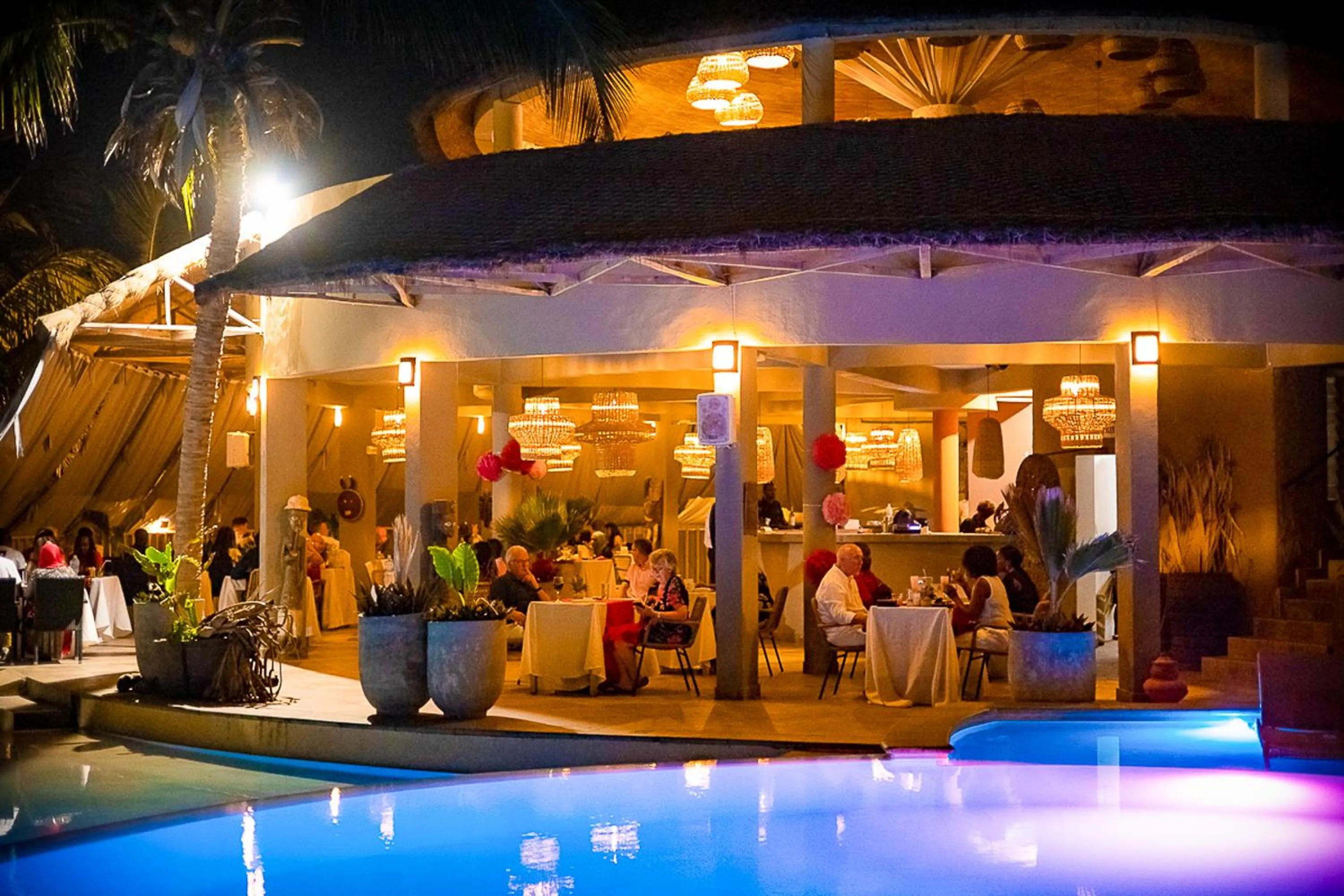 Guests in Balafon Beach Resort