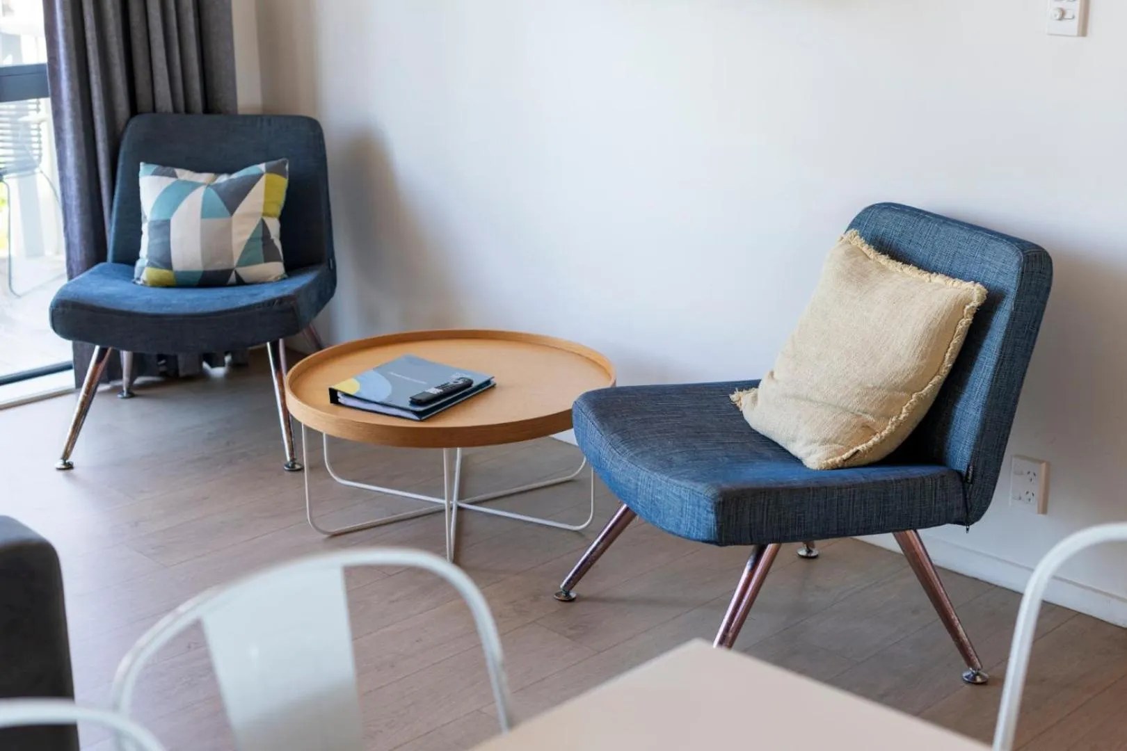 Living room in Waikanae Beach Ocean View Apartments