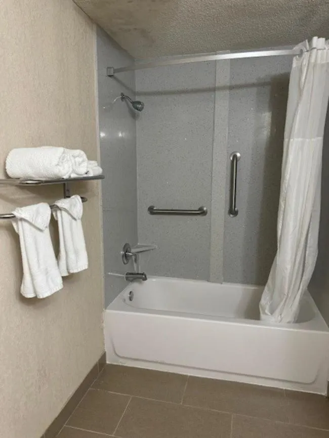 Bathroom in Ramada Plaza by Wyndham Charlotte South End Airport