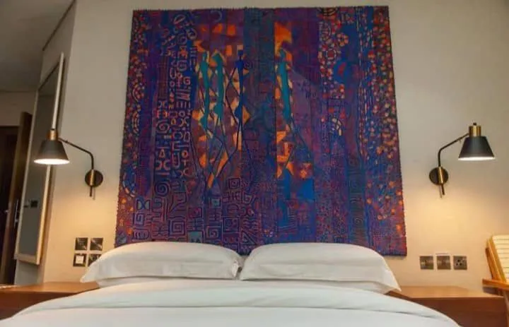 Decorative detail, Bed in The White Orchid Hotel