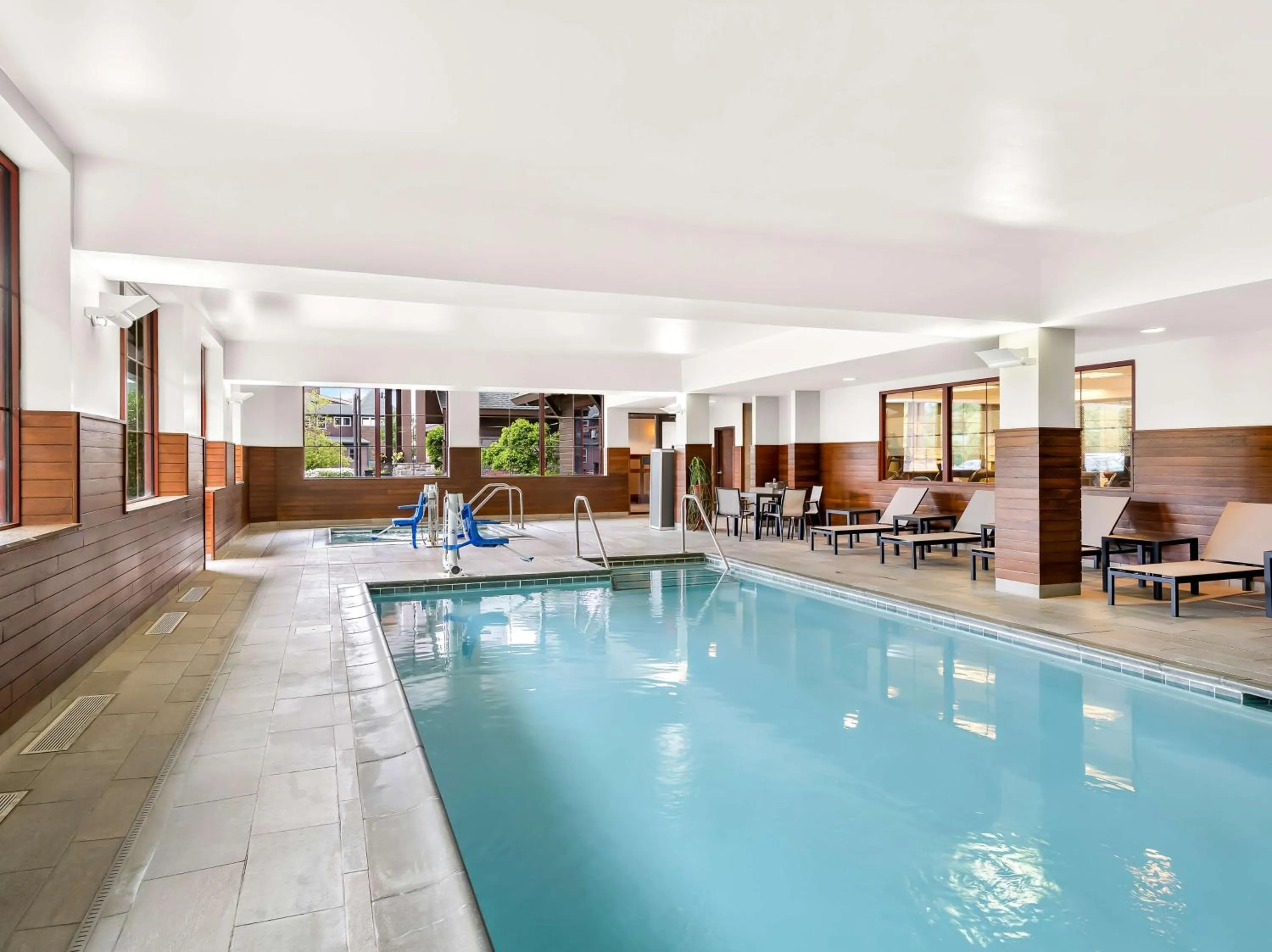 Pool view in Hampton Inn & Suites Lake Placid