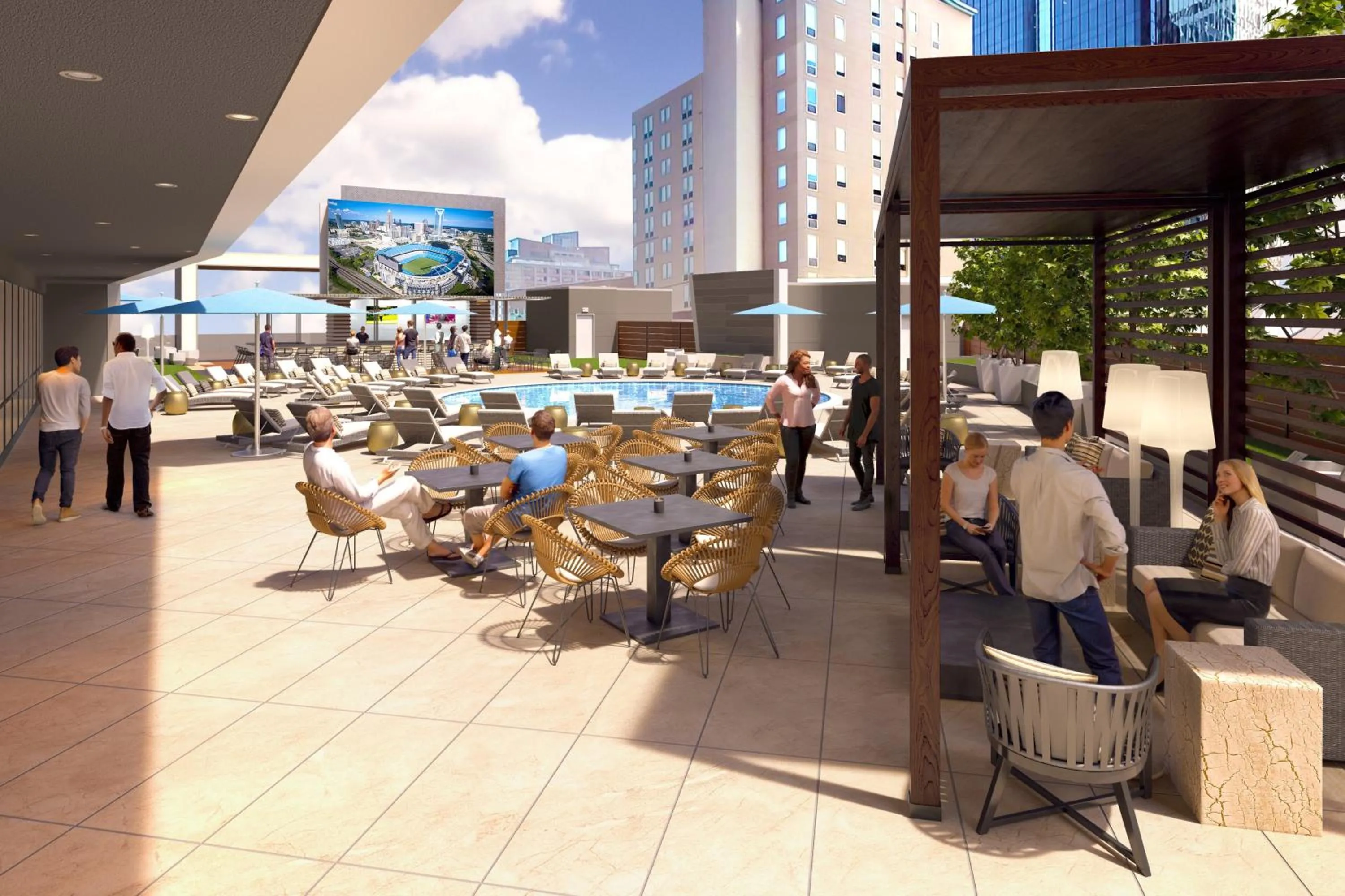 Swimming pool in Omni Charlotte Hotel