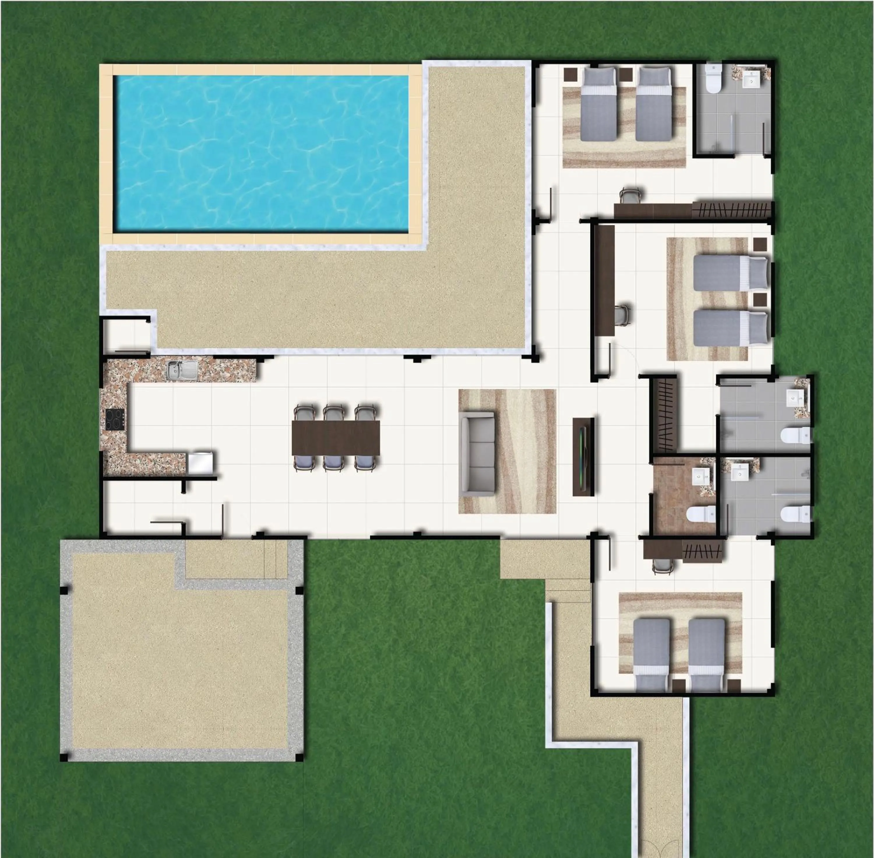 Floor plan in Lady Naya Villas - SHA Extra Plus