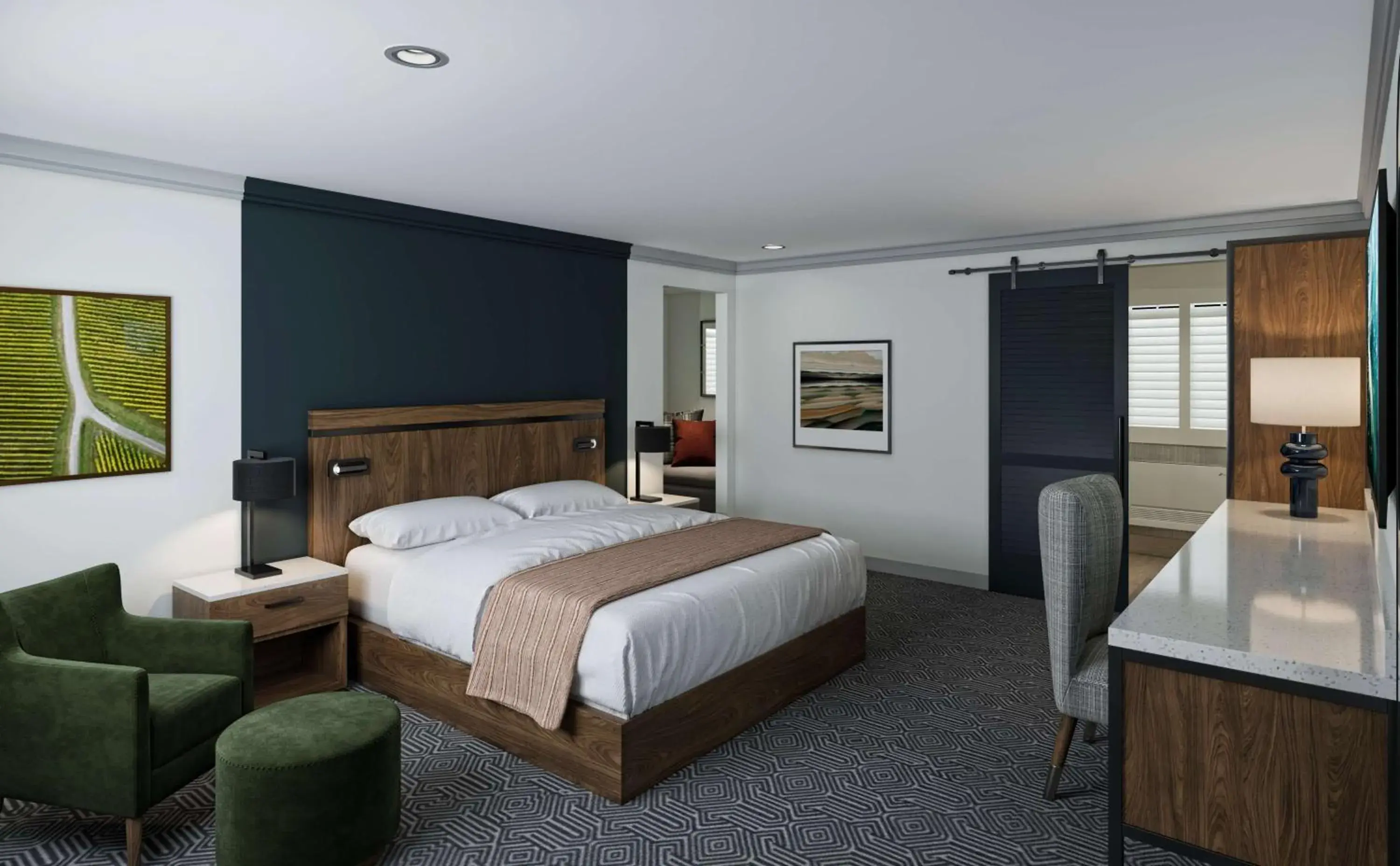 Deluxe King Room with Sofa Bed in The Hadsten Solvang, Tapestry Collection by Hilton Deluxe King Room with Sofa Bed in The Hadsten Solvang, Tapestry Collection by Hilton