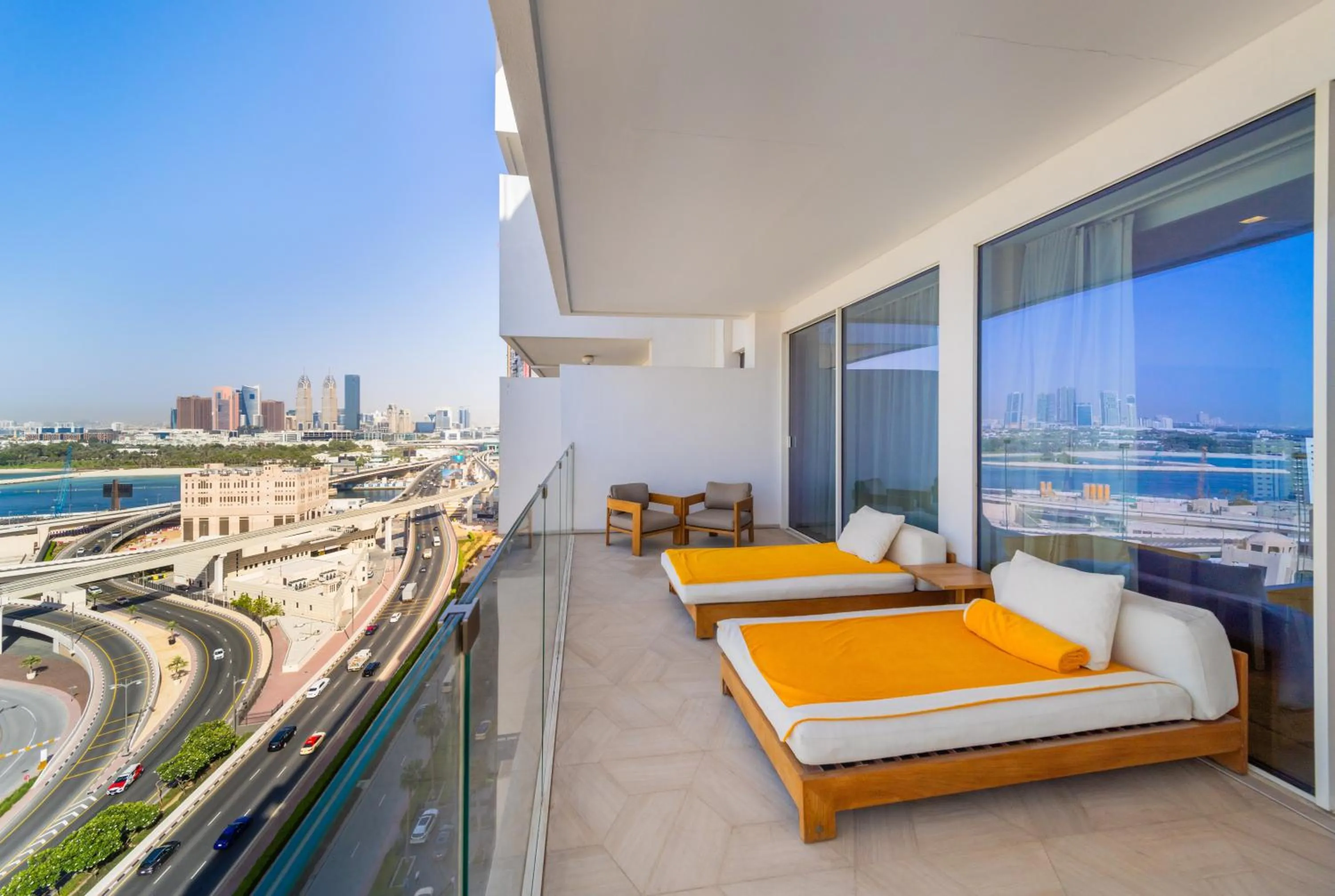 Balcony/Terrace, Bed in EDEN'S Homes & Villas - FIVE Palm Residences