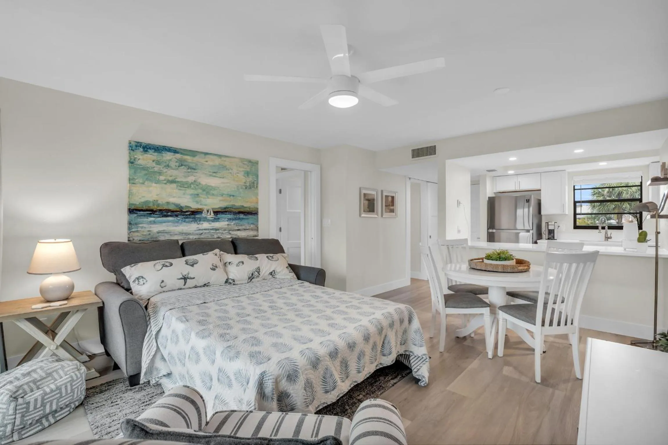 Bed in Park Shore Resort by Mike Z Rentals