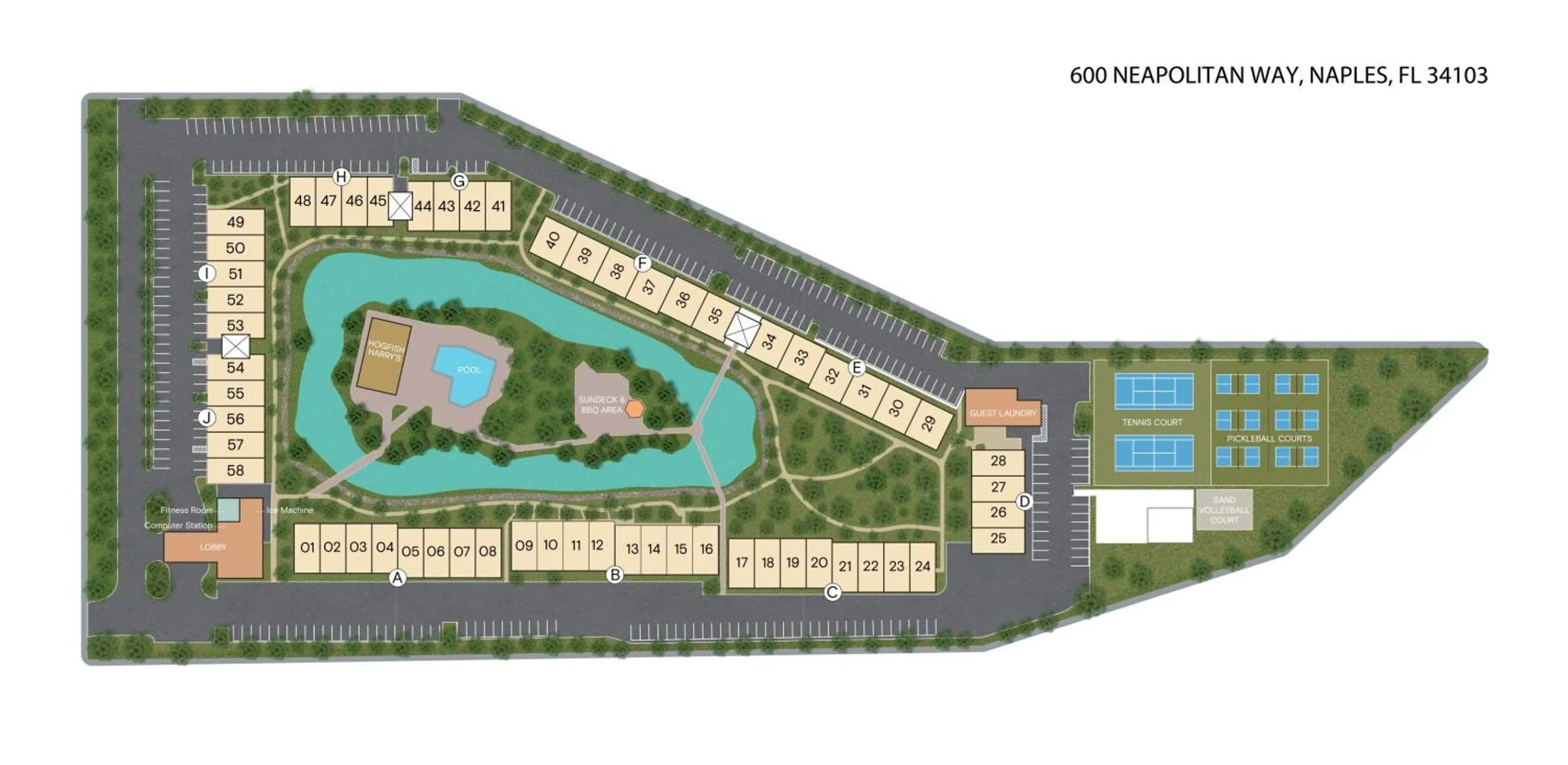 Floor plan in Park Shore Resort by Mike Z Rentals