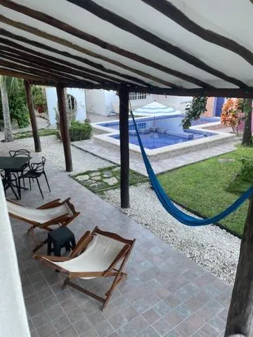 Patio in Villa Escondida Guest House Cozumel Downtown