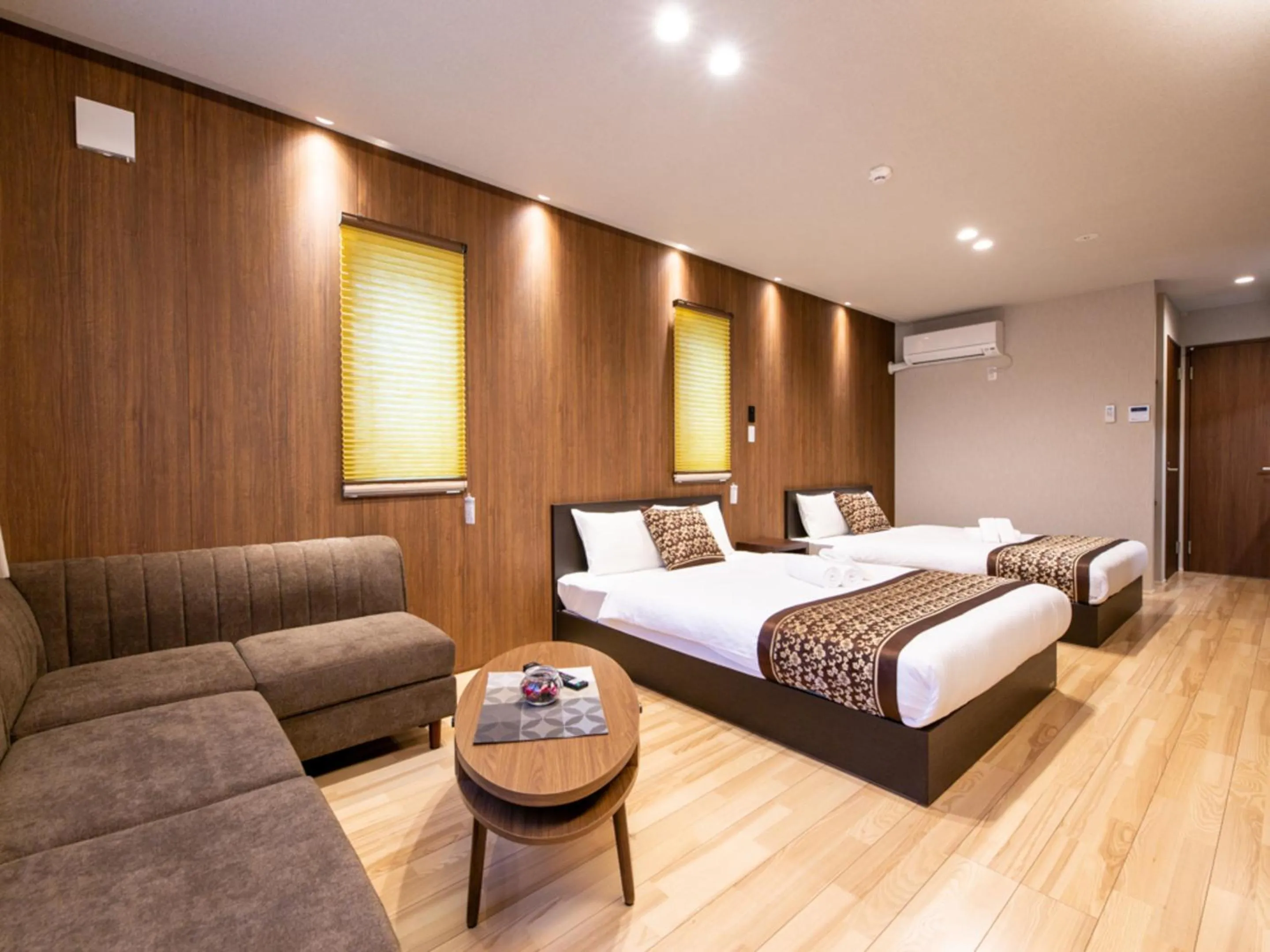 Photo of the whole room, Bed in GRAND BASE Hiroshima Hikarimachi