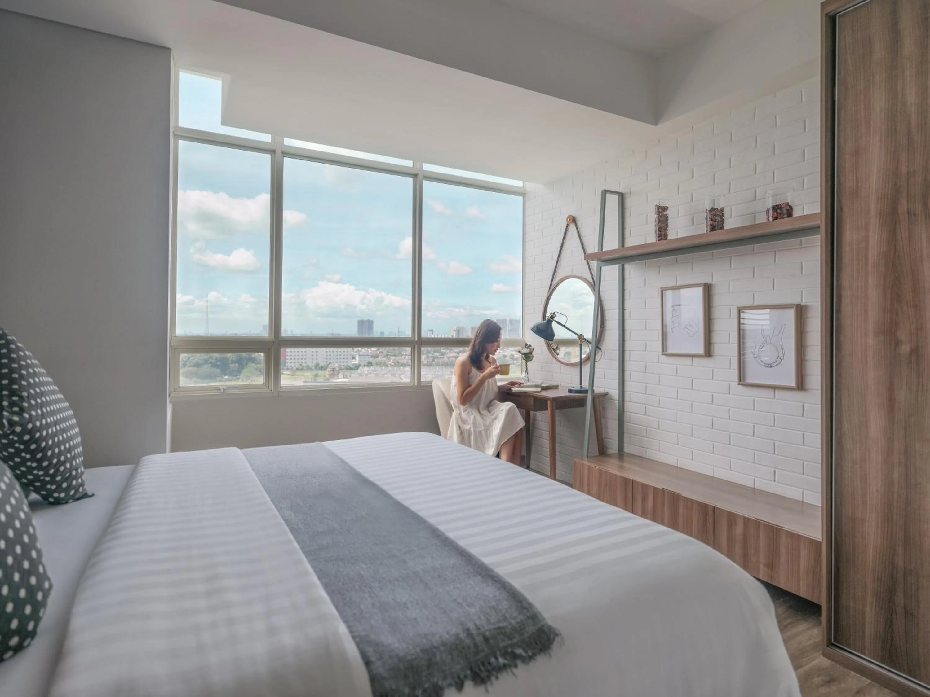 Bedroom, Bed in Fika Rooms Tangerang By Skandinavia