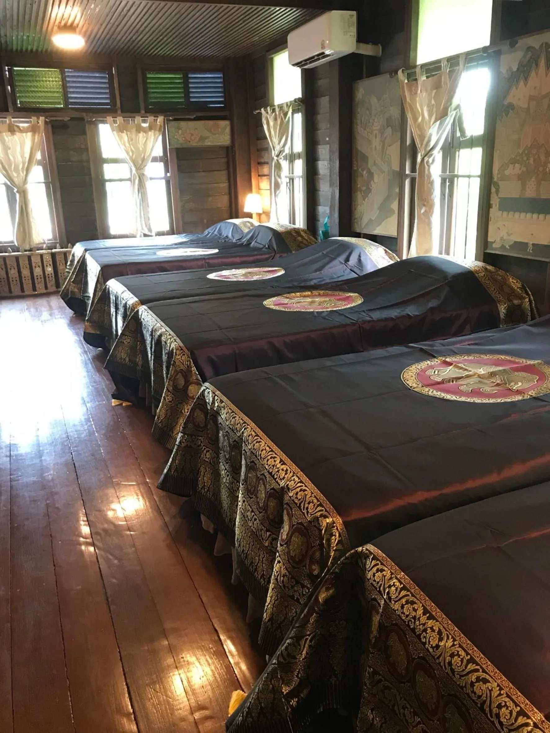 Bed in Ayothaya Riverside House