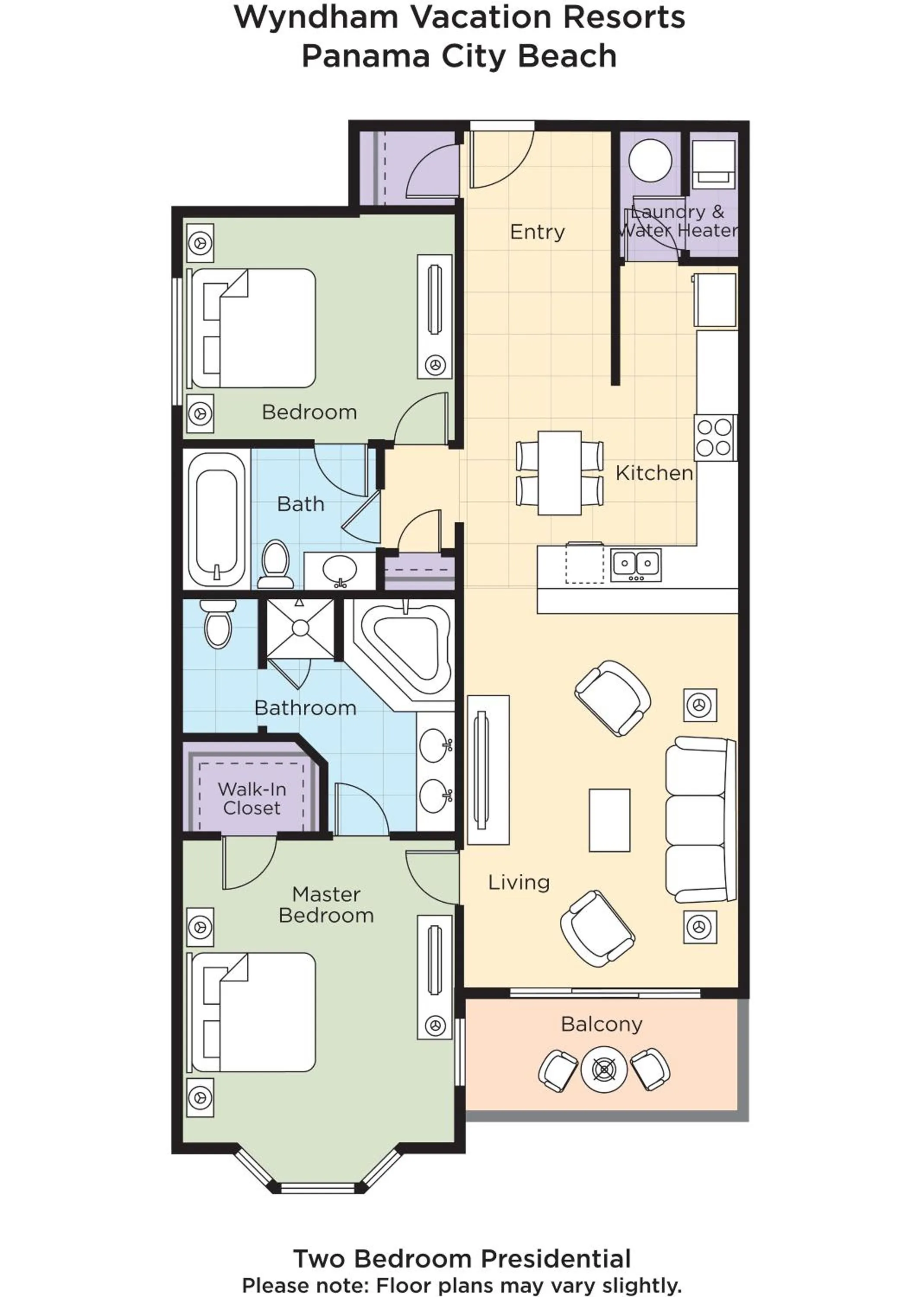 Floor plan in Club Wyndham Panama City Beach
