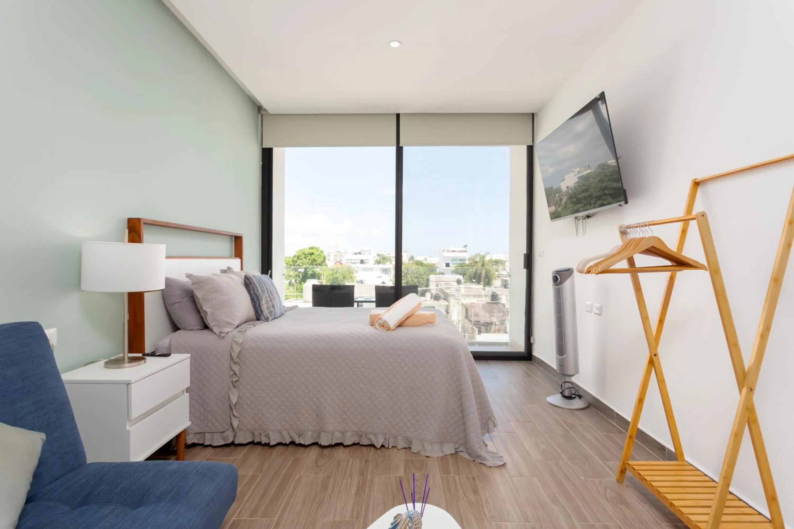 TV and multimedia, Bed in Edificio Vanessa 24 studios