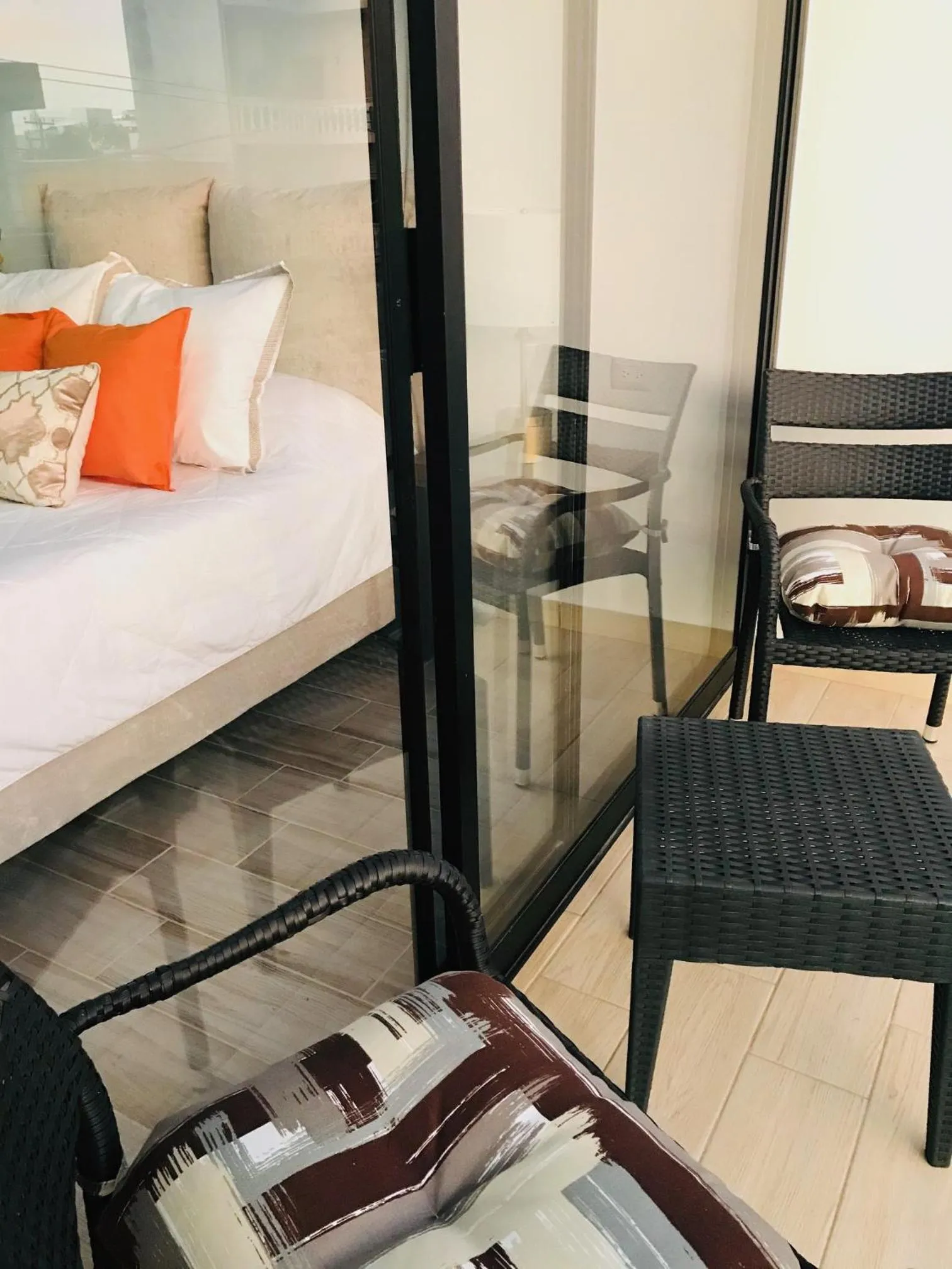 Balcony/Terrace, Bed in Edificio Vanessa 24 studios