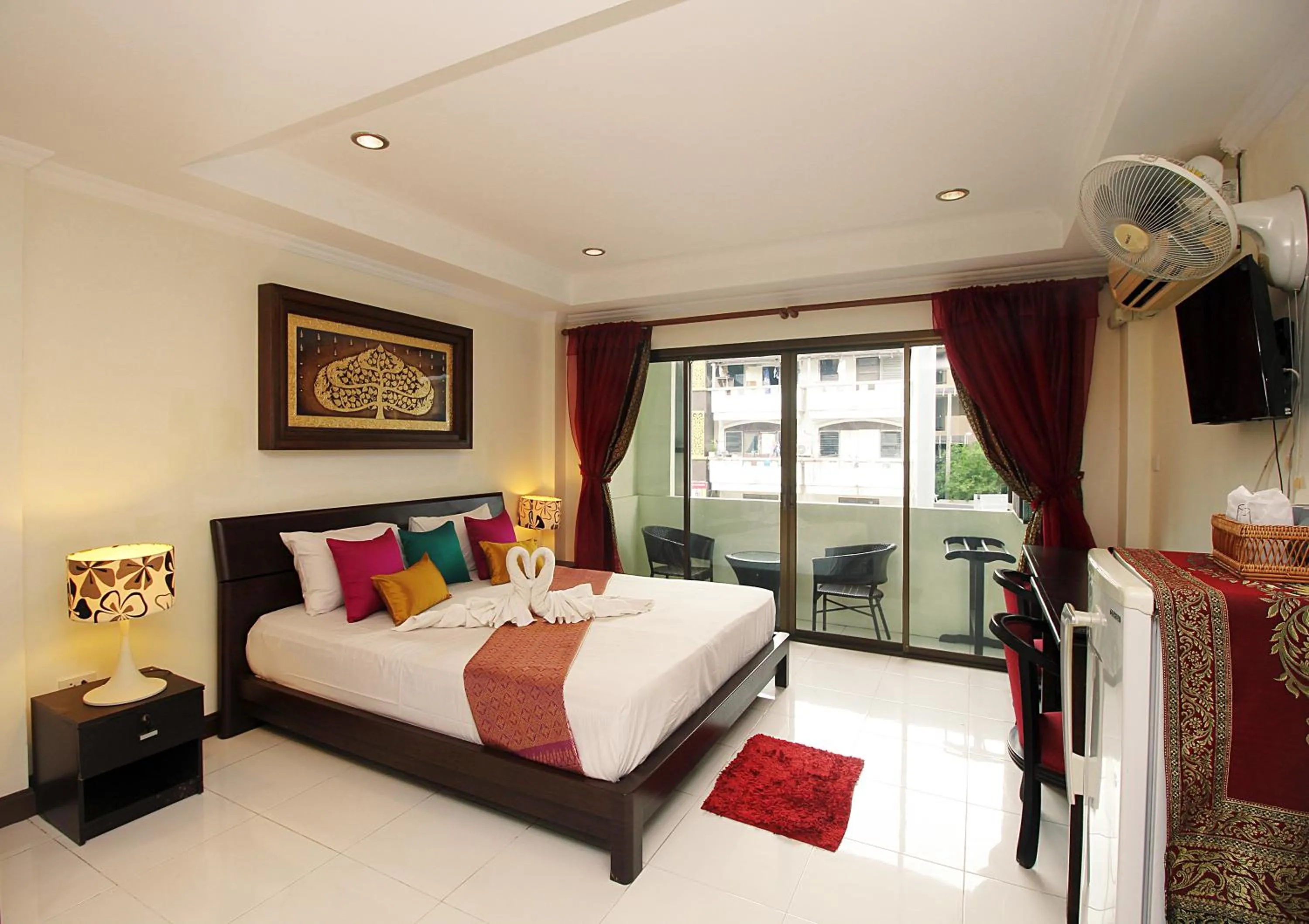 Patio, Bed in Sky Silk Decoration House