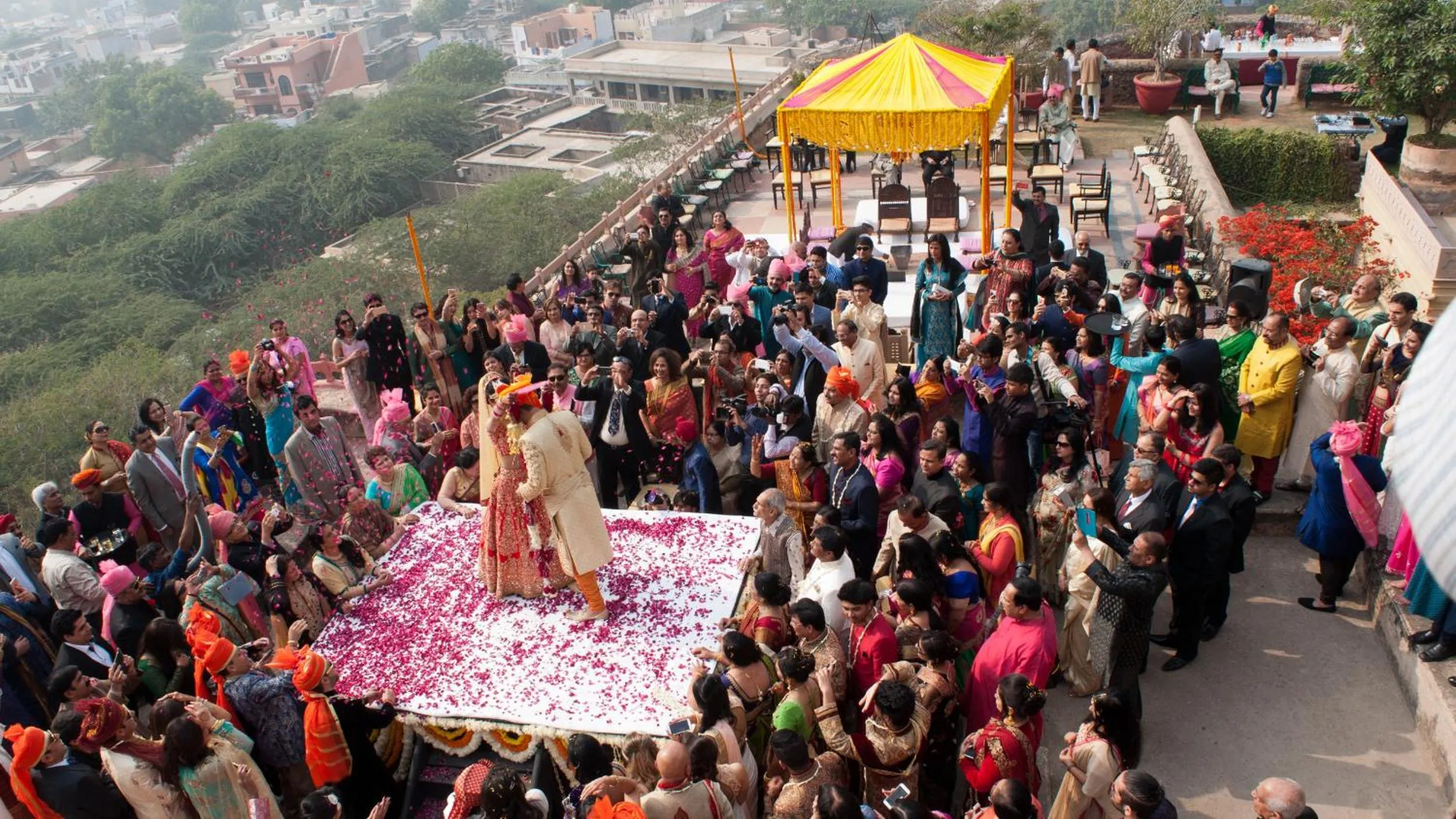People in Neemrana Fort-Palace