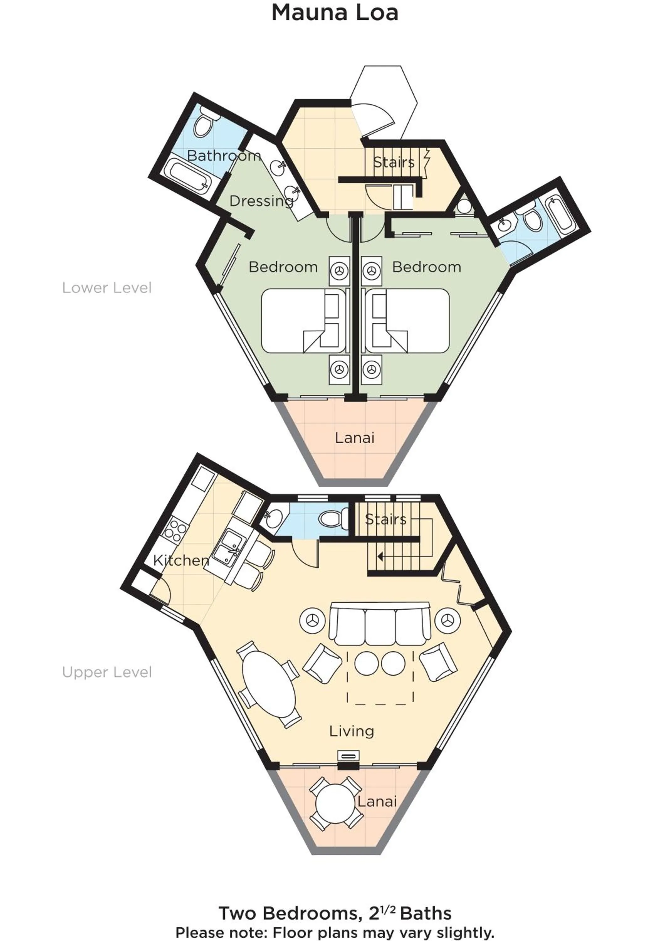 Floor plan in Wyndham Mauna Loa Village