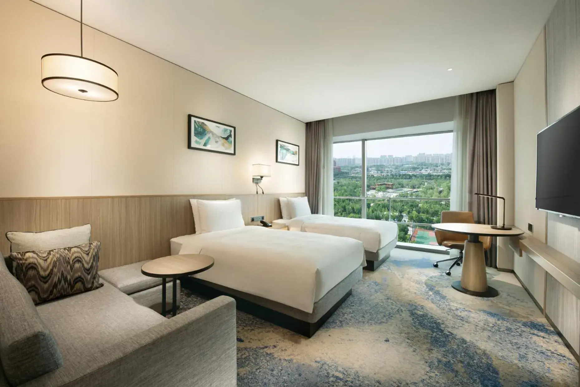 Twin Room with Sofa Bed and Garden View in Hyatt Place Taiyuan Longcheng Twin Room with Sofa Bed and Garden View in Hyatt Place Taiyuan Longcheng
