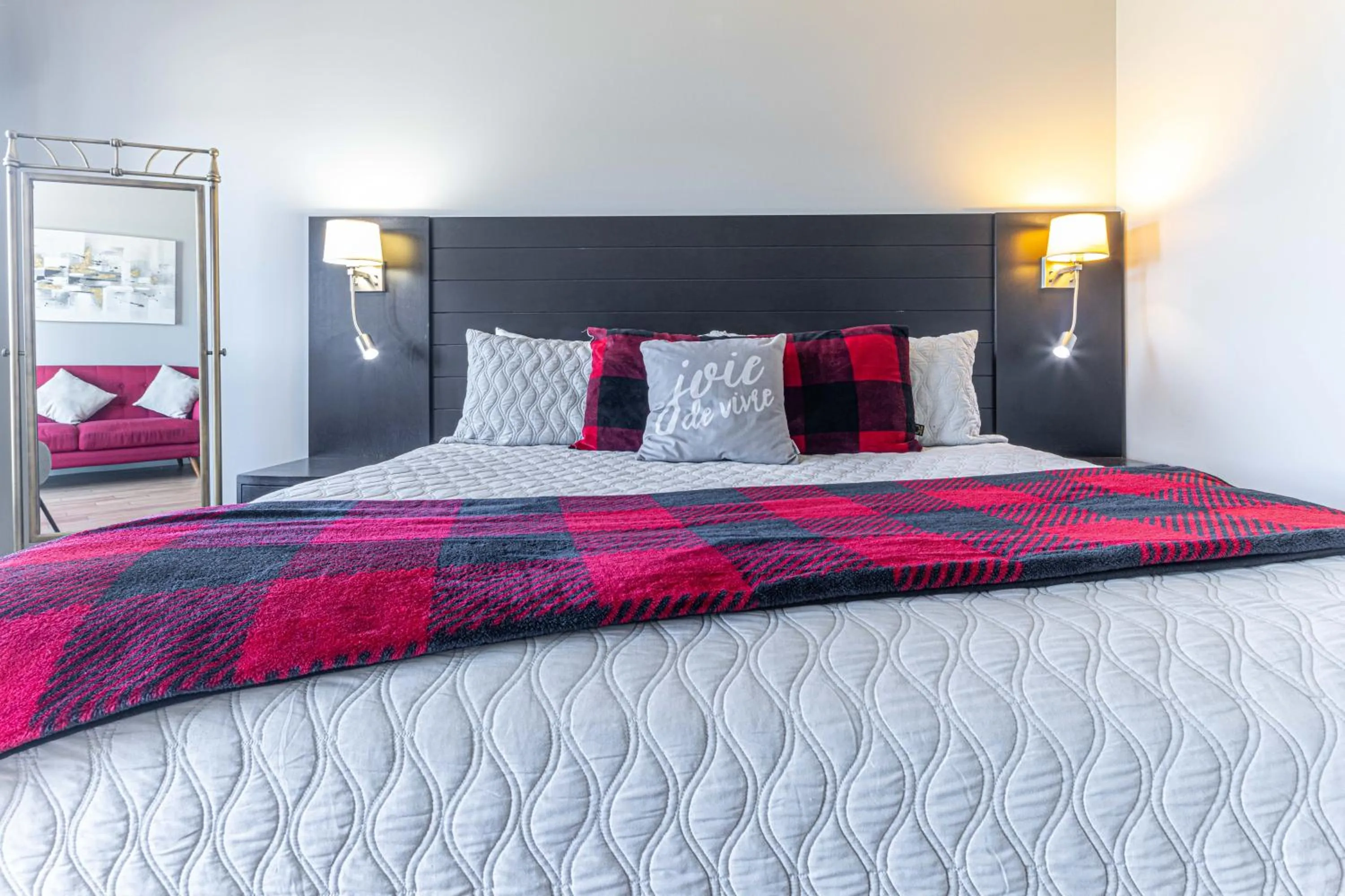 Bed in Motel le Point de Vue