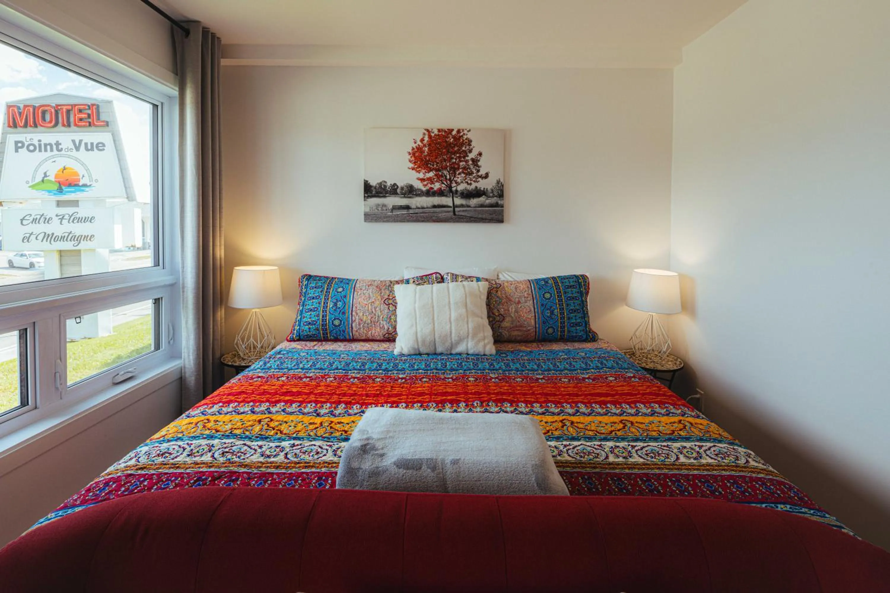 Bed in Motel le Point de Vue