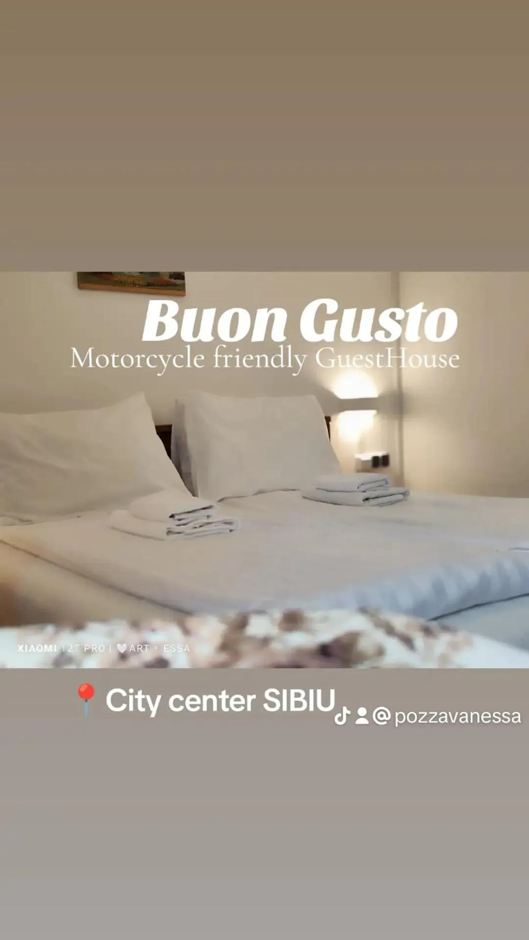 Bed in Pensiunea Buon Gusto Sibiu-motorcyle friendly,city center