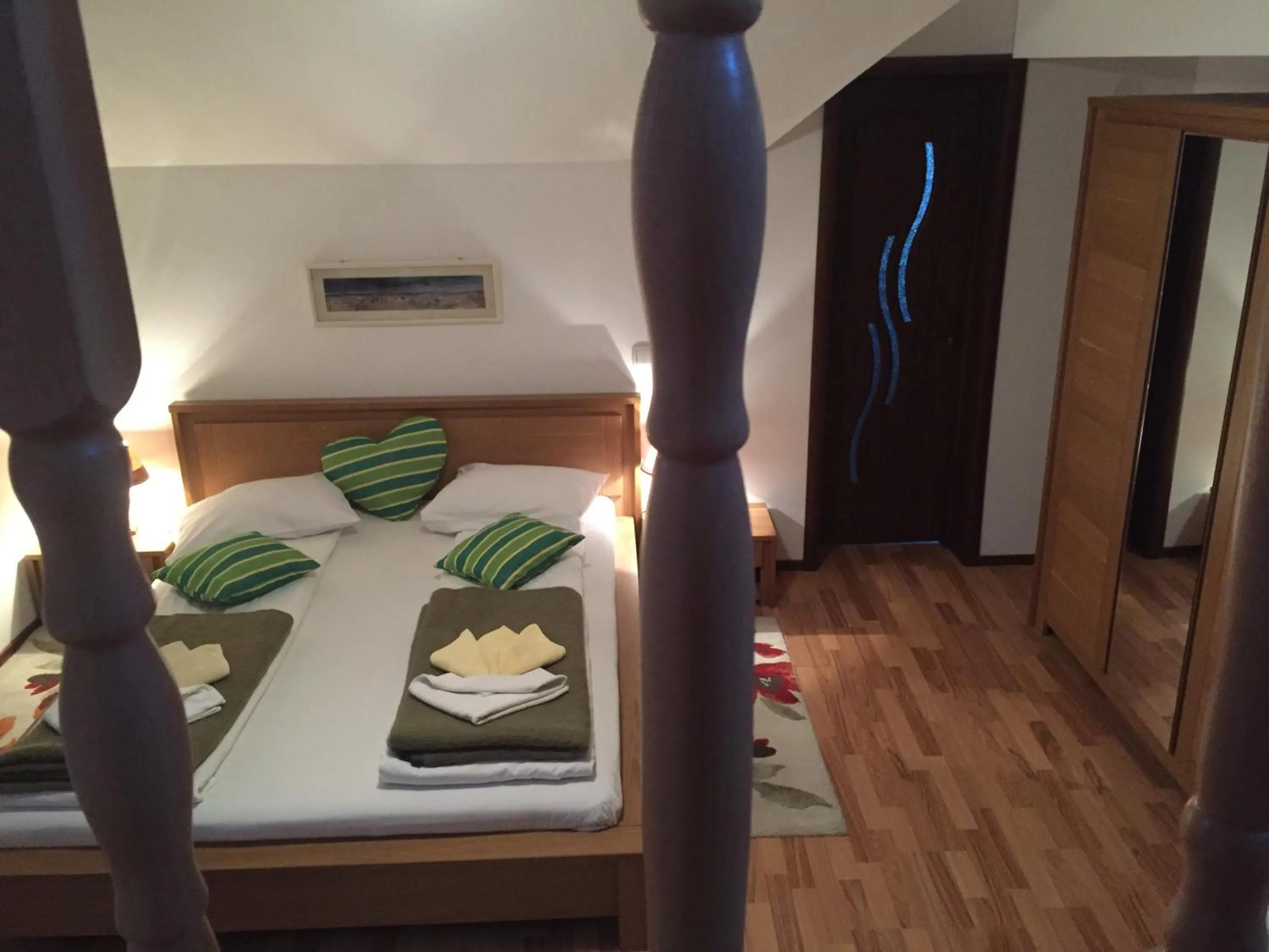 Bed in Pensiunea Buon Gusto Sibiu-motorcyle friendly,city center