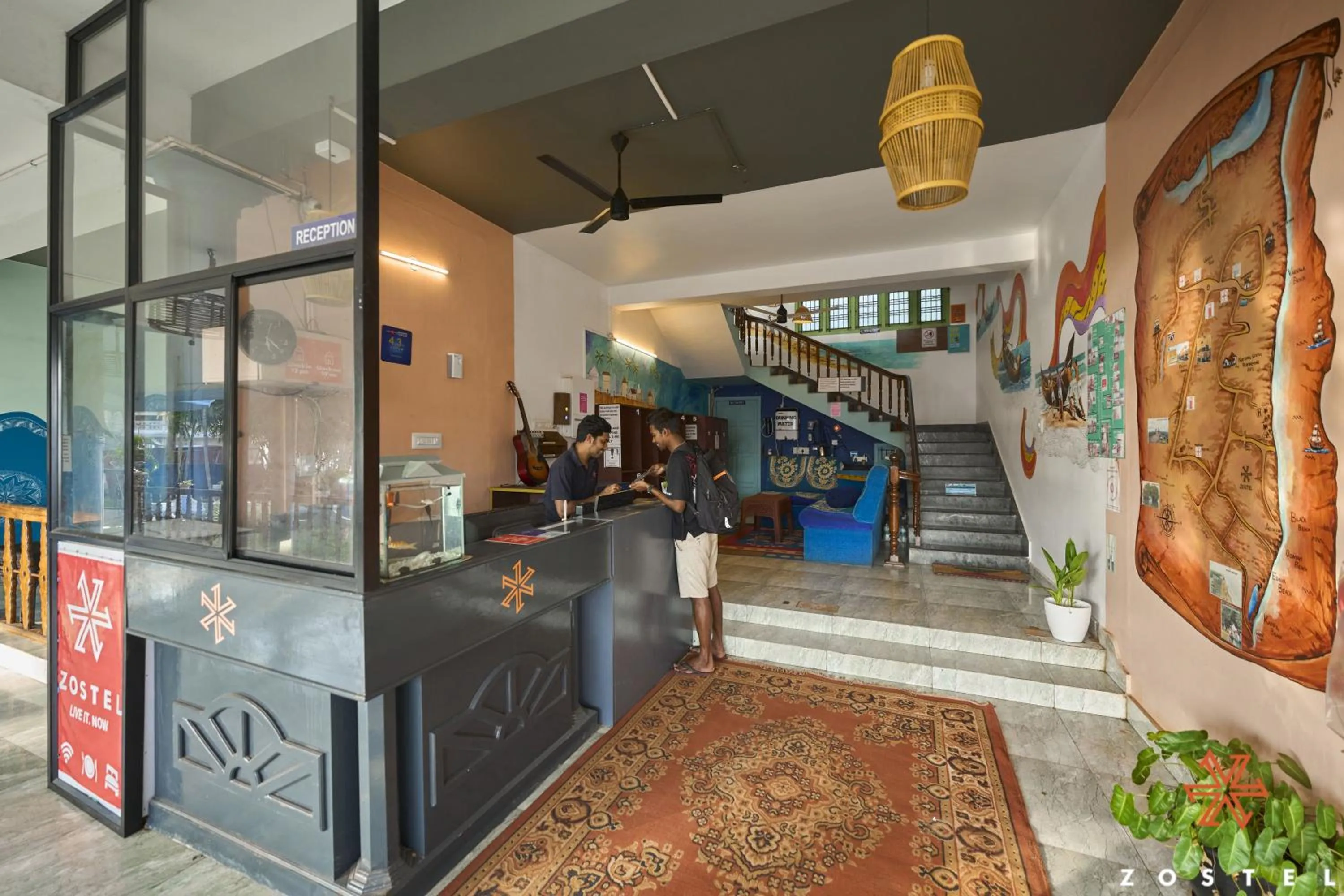 Lobby or reception in Zostel Varkala