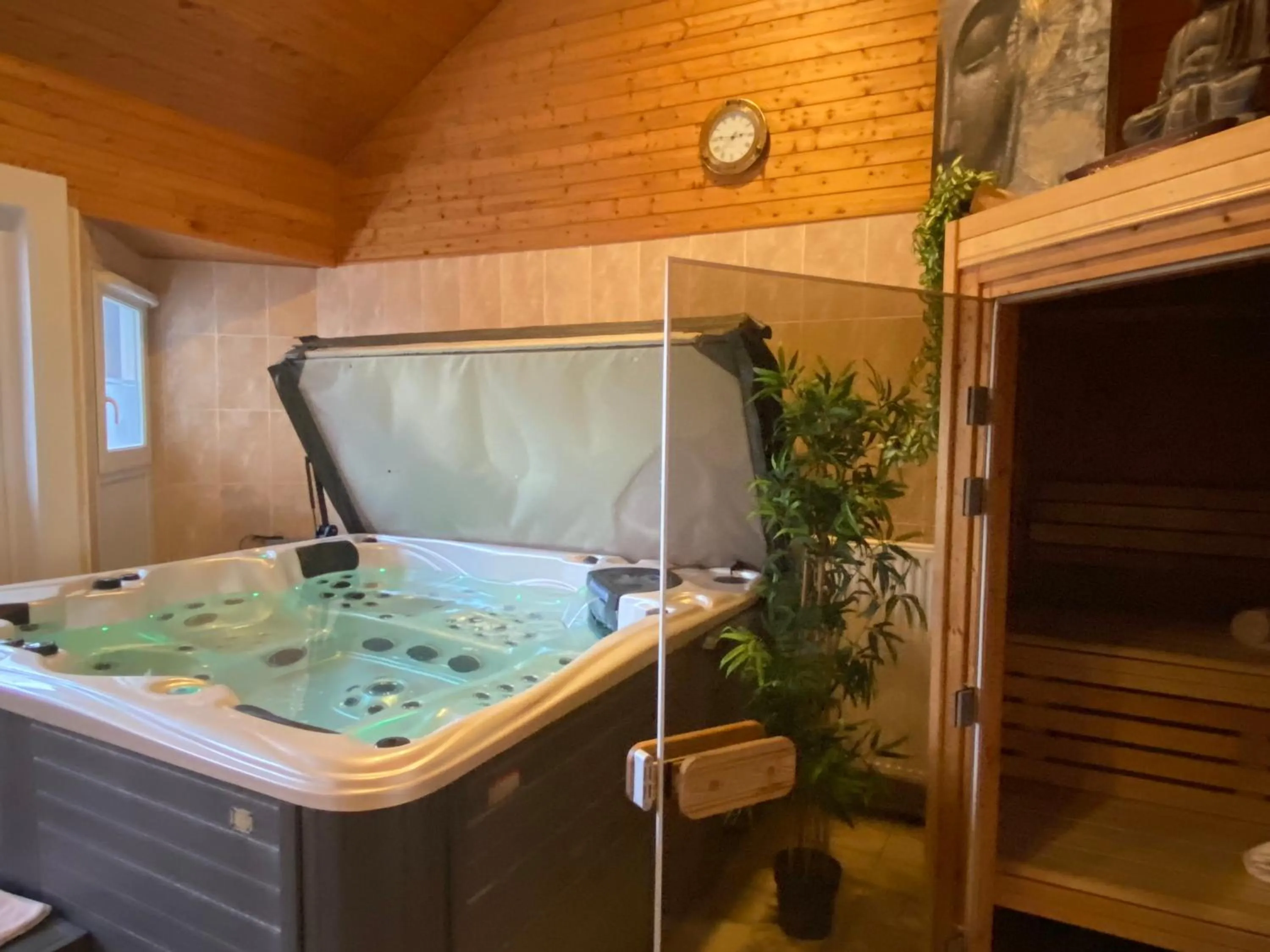 Hot Tub in Contact hôtel - Hôtel Les Bleuets & SPA