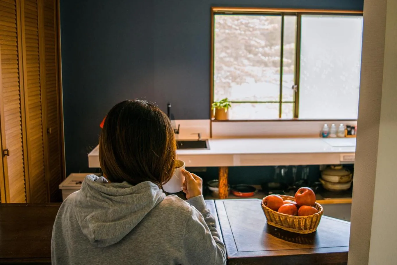 Communal kitchen in Myoko House