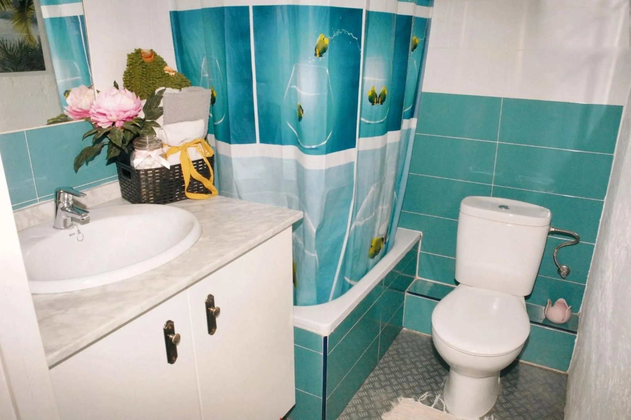 Bathroom in Bright Apartment in Sitges + Balcony