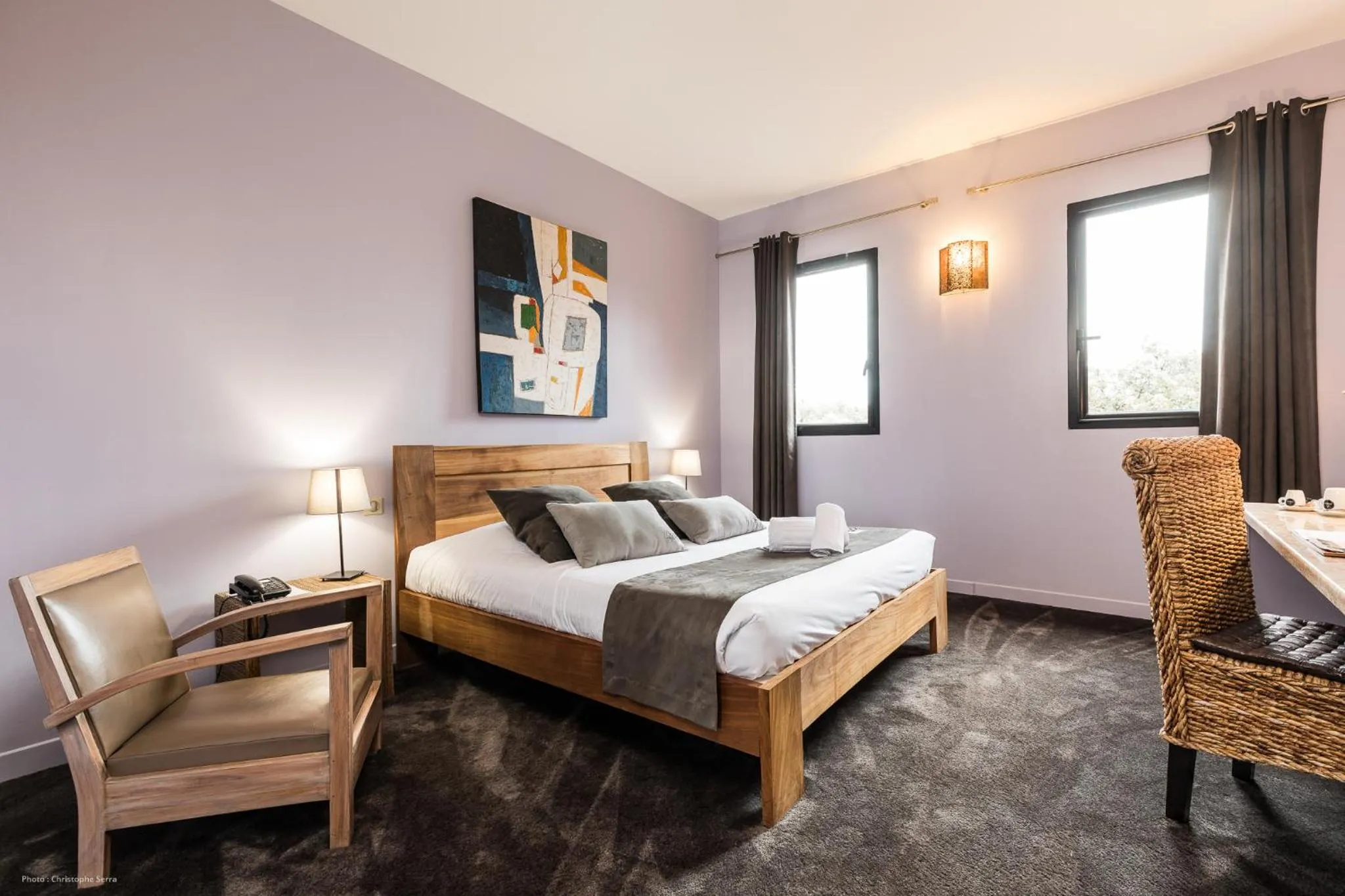 Bed in Hotel restaurant Spa Disini Montpellier Est, The Originals Relais