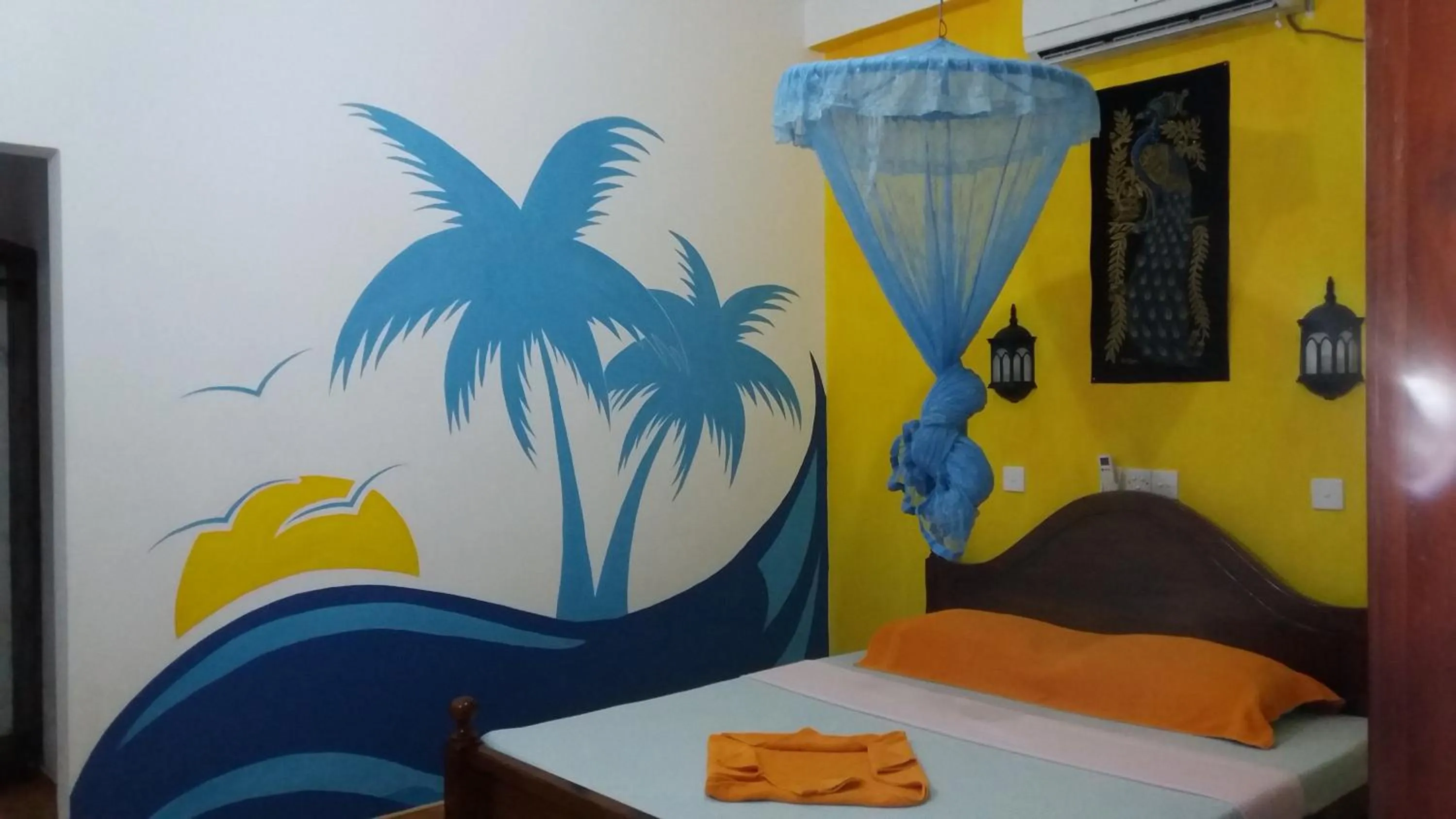 Bed in Malika's Yellow House