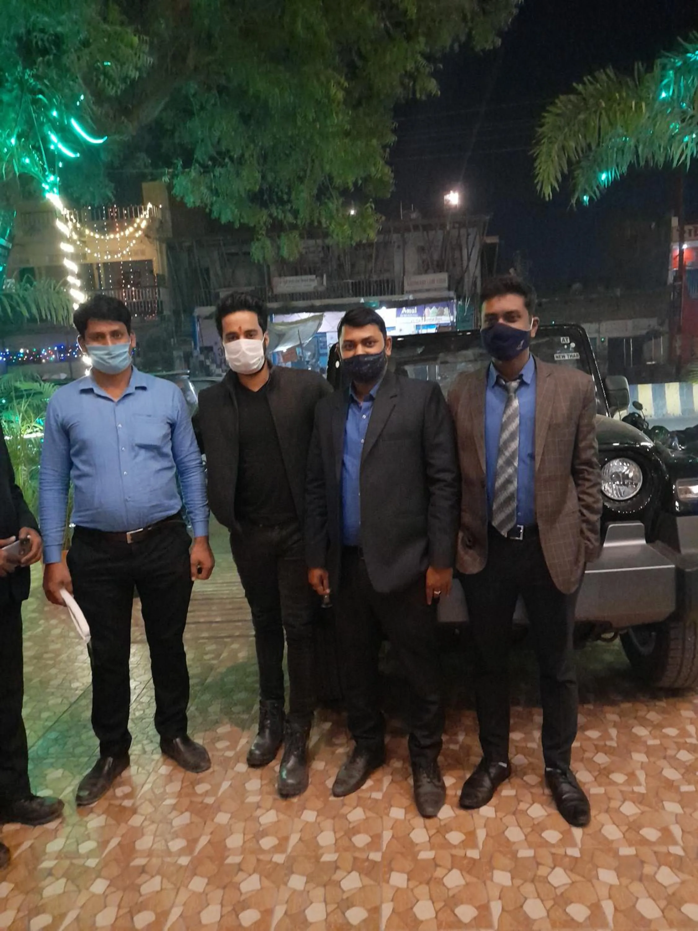 People in Hotel Radiance Courtyard