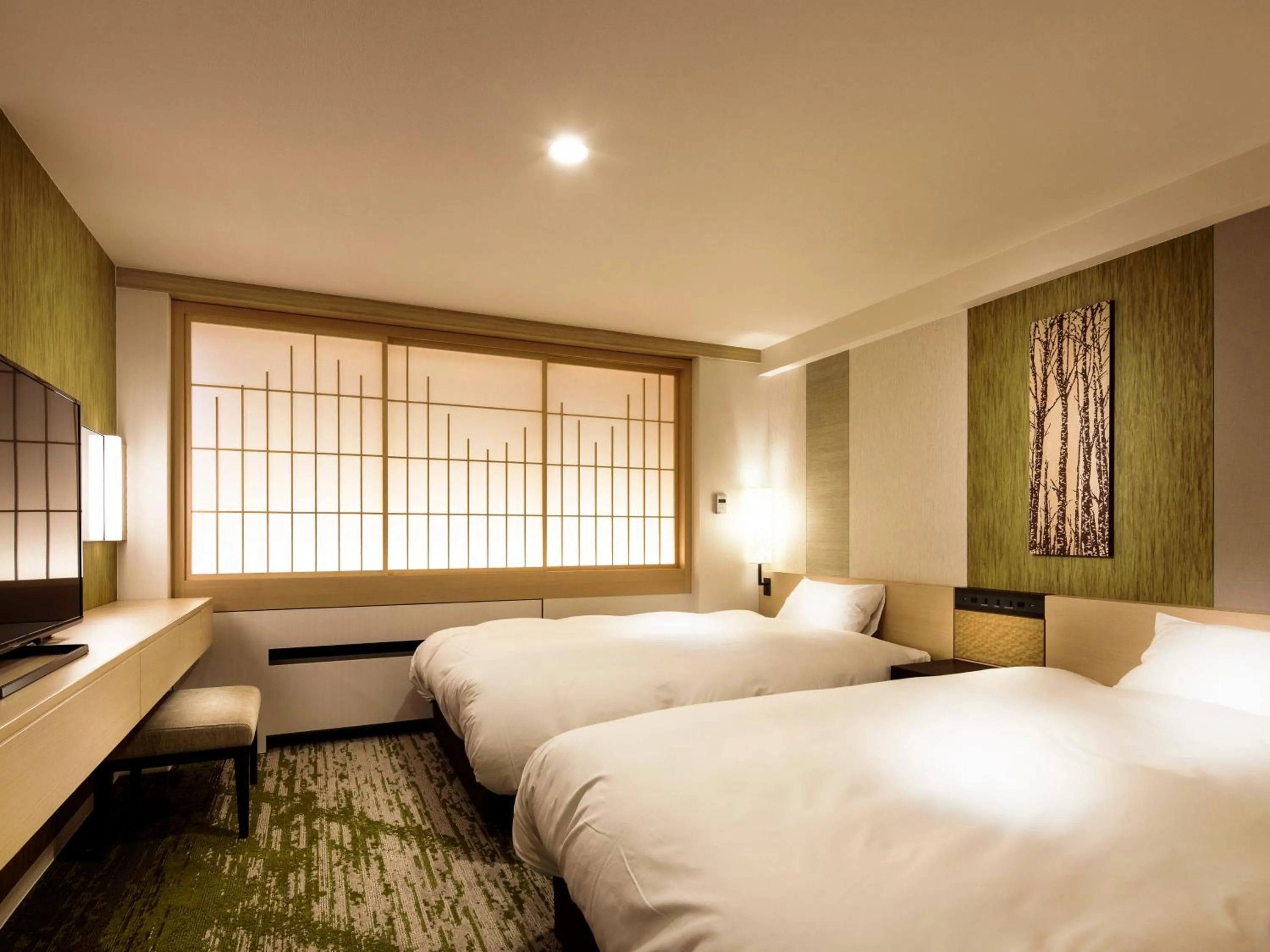 Photo of the whole room, Bed in Dai-ichi Takimotokan