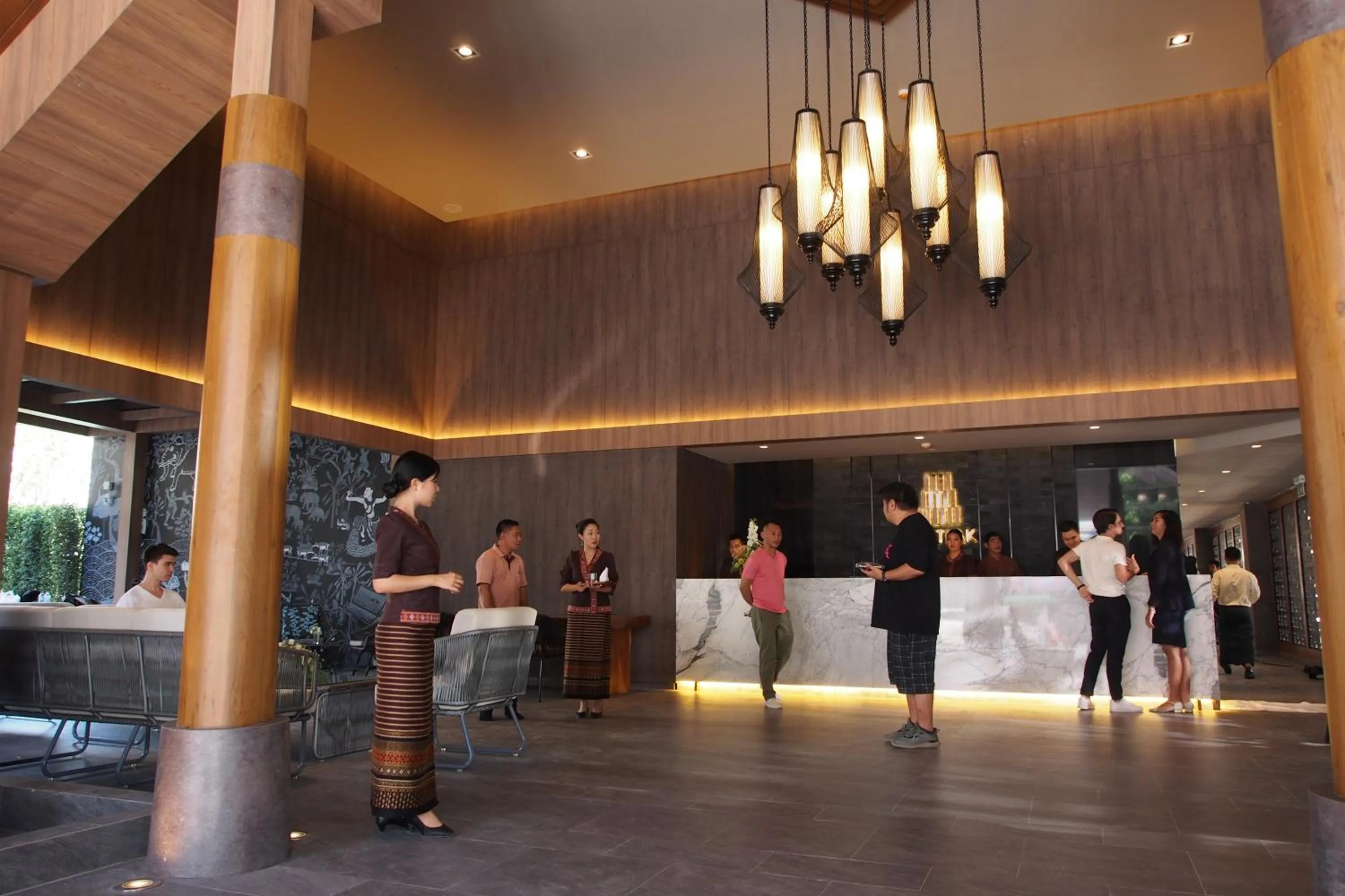 Lobby or reception in The Teak Hotel