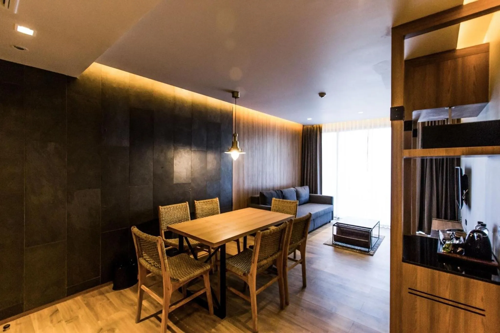 Seating area in The Teak Hotel