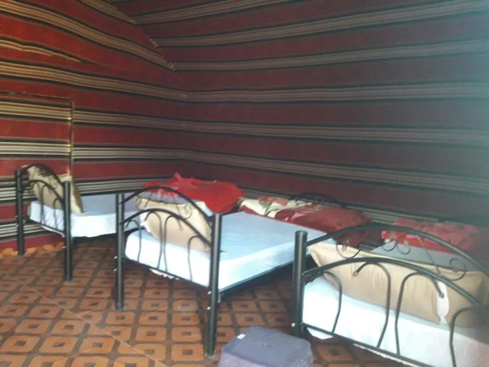 Bed in WadiRum Mobile Camp