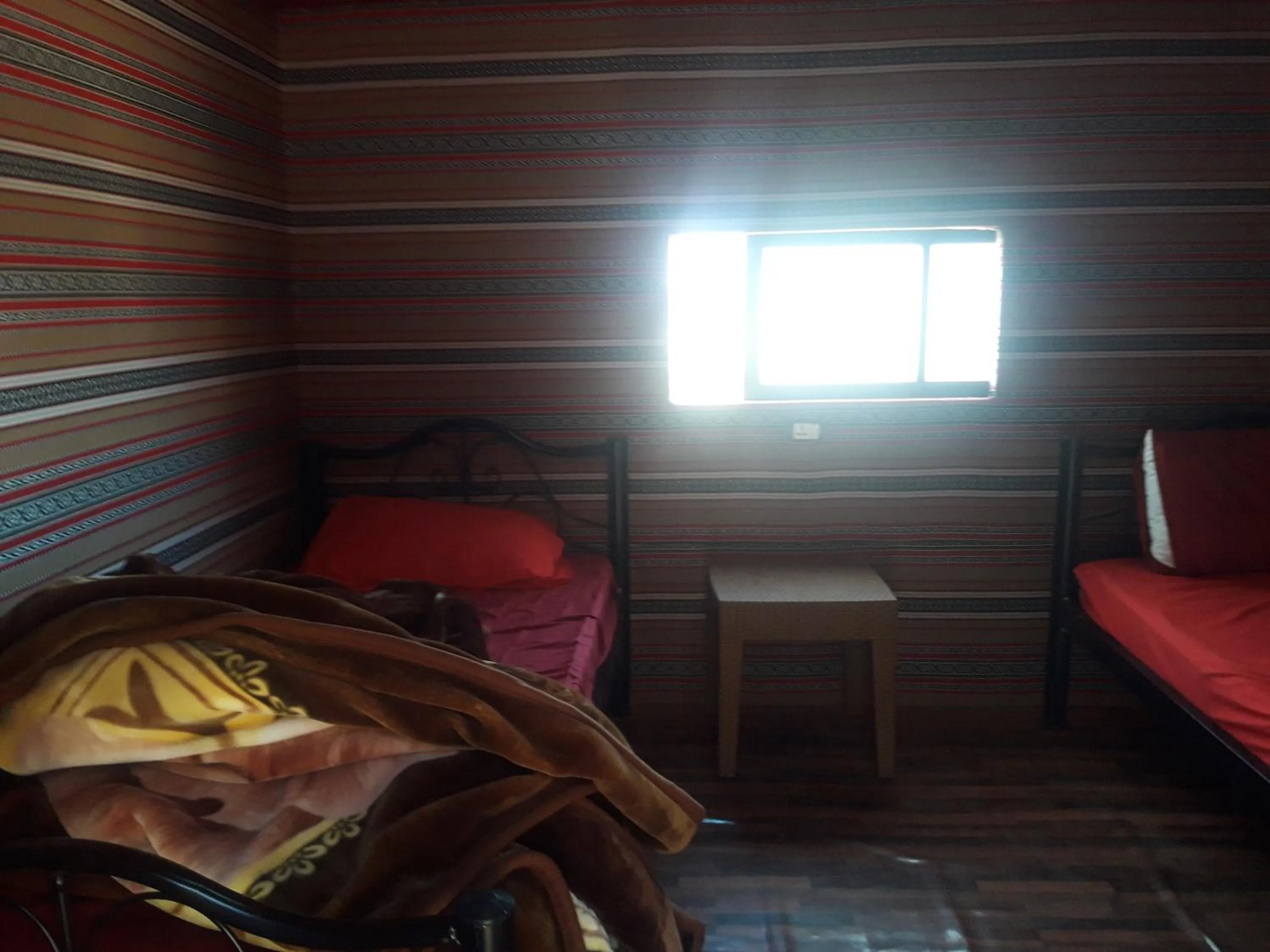 Bed in WadiRum Mobile Camp