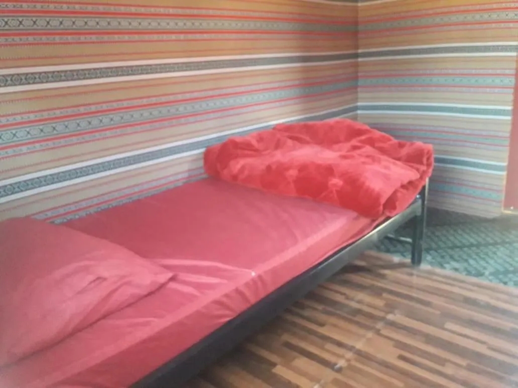 Bed in WadiRum Mobile Camp