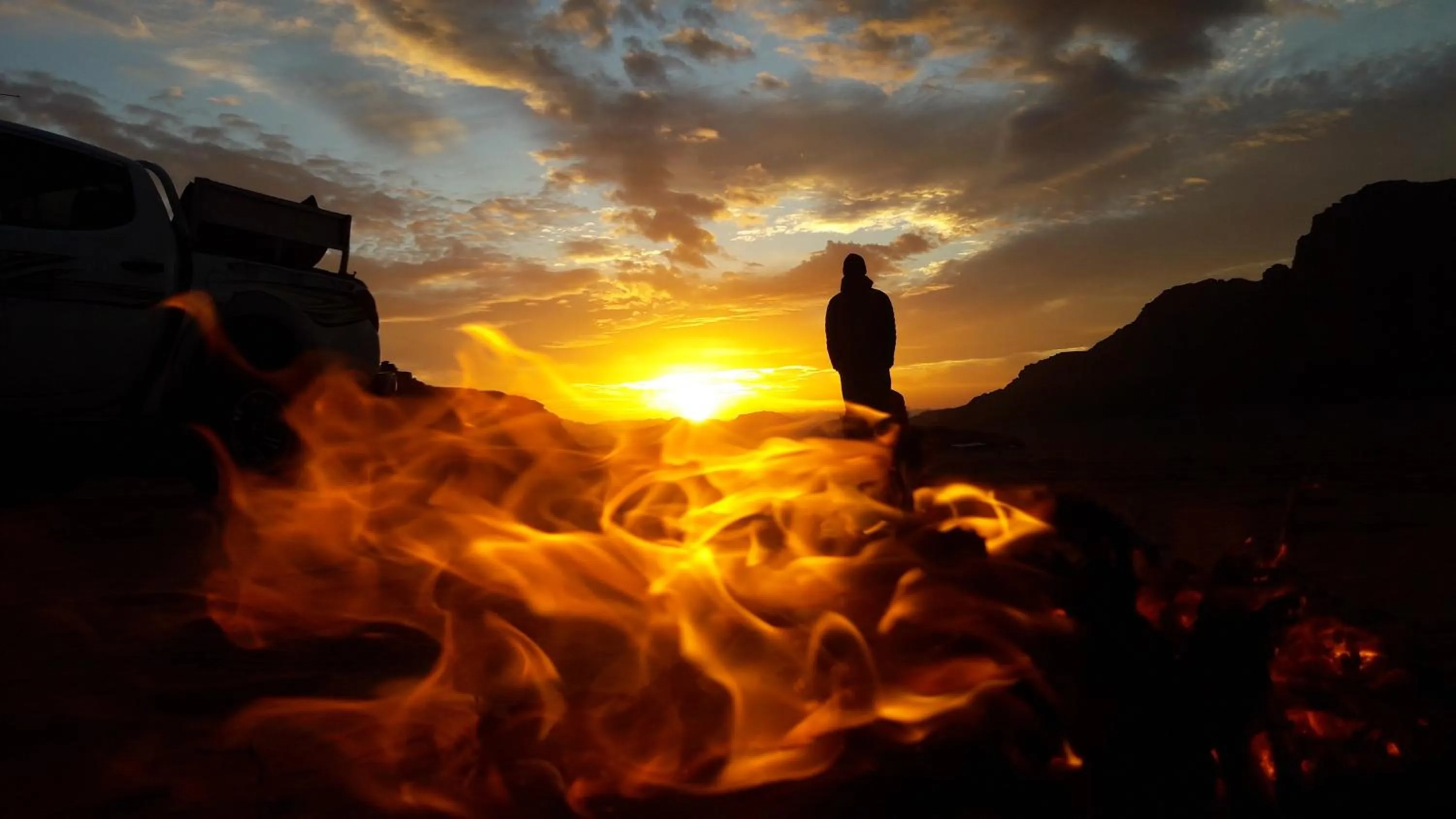 Sunset in WadiRum Mobile Camp